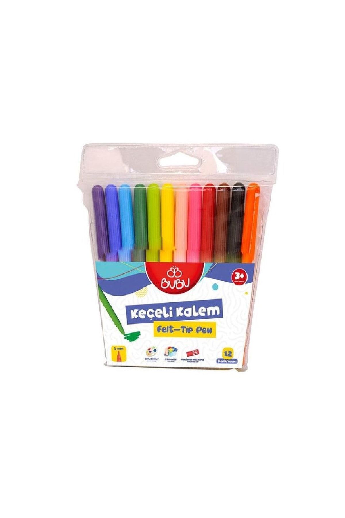 Bubu Keçeli Kalem 12 Renk Pvc Kec001