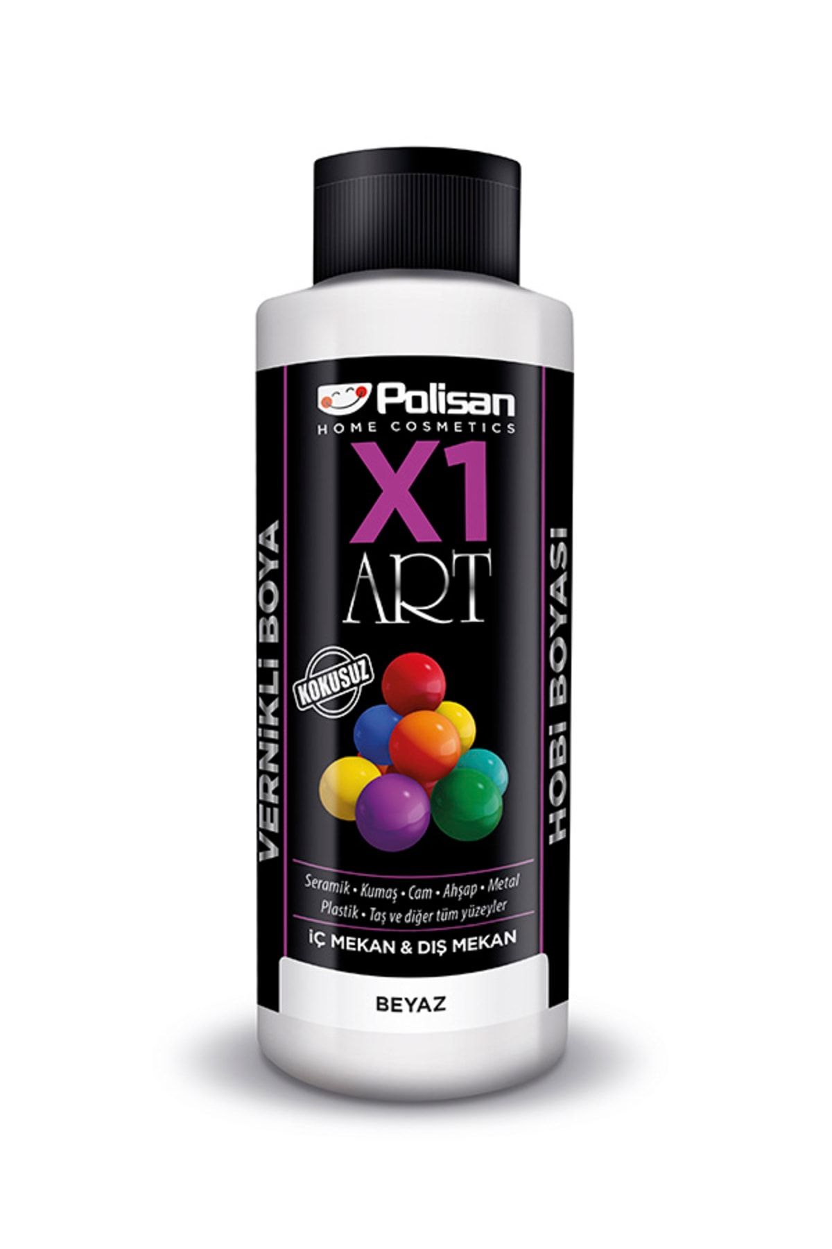 Polisan X1art Vernikli Hobi Boyası 120ml - Beyaz