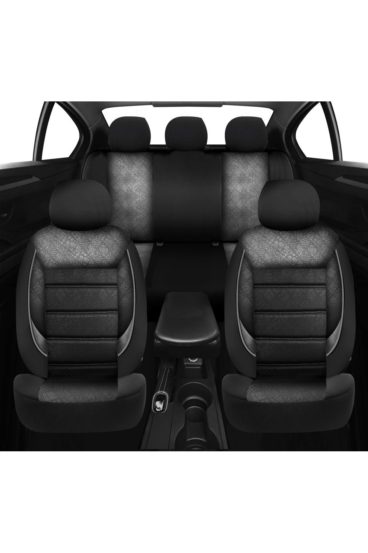 Genel Markalar Gofya Füme Desenli Ford Focus 1 Uyumlu Oto Koltuk Kılıfı