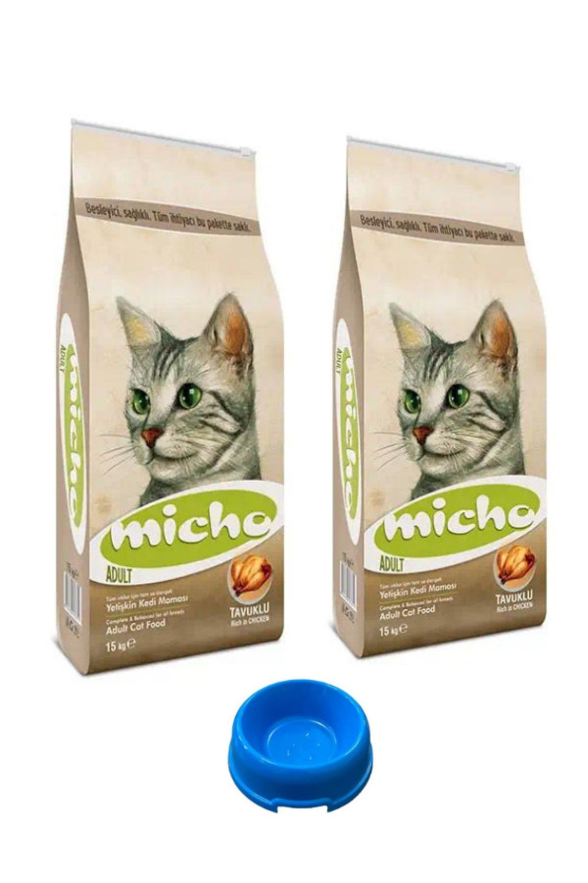 Micho Adult Cat Tavuklu Hamsi Ve Pirinç Eşliğinde Yetişkin Kedi Maması 3 Kg+3kg+mama Kabı Hediye
