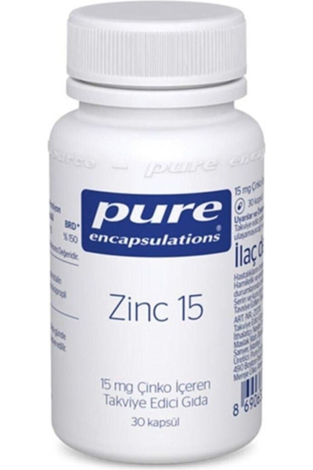 Pure Encapsulations Zinc 15 Mg Çinko 30 Kapsül