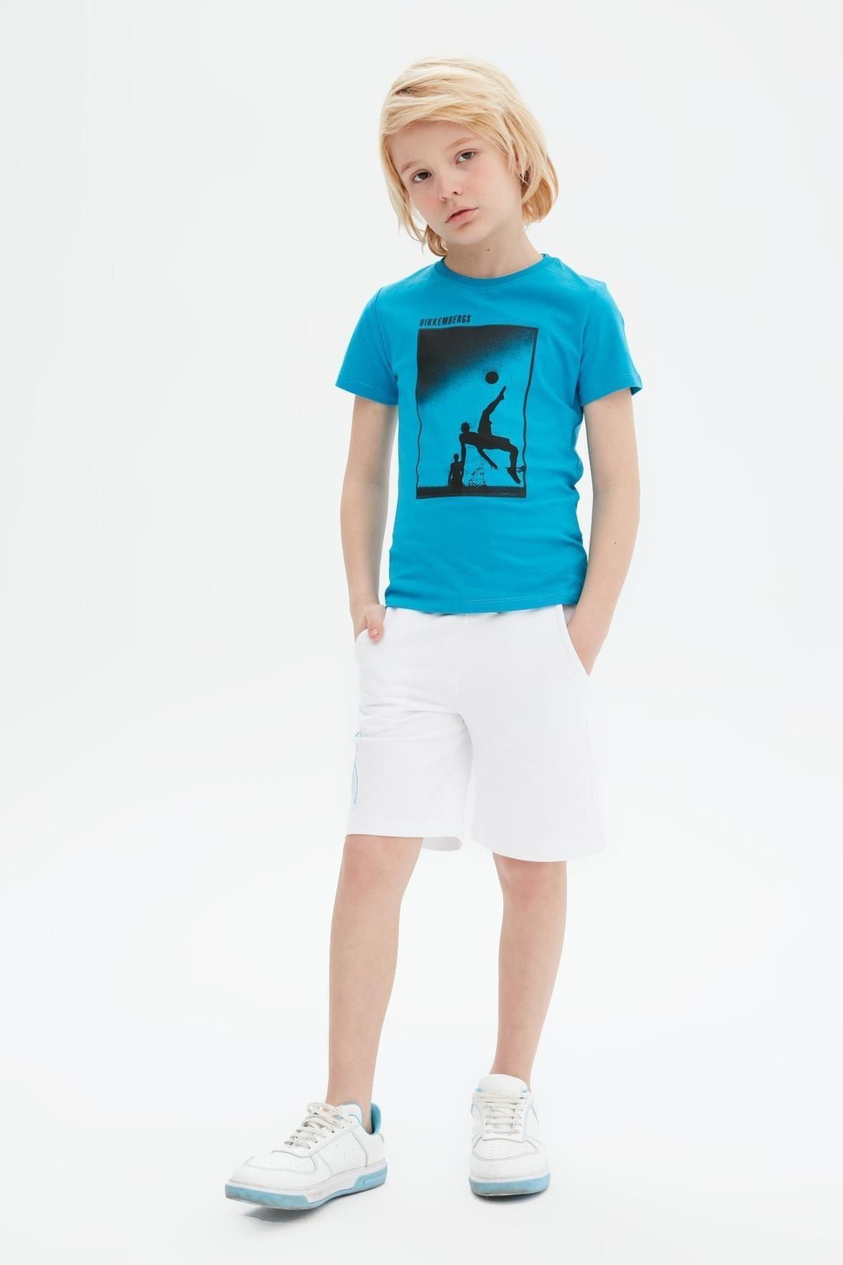 Bikkembergs Bg Store Erkek Çocuk Mavi T-shirt 23ss0bk1448