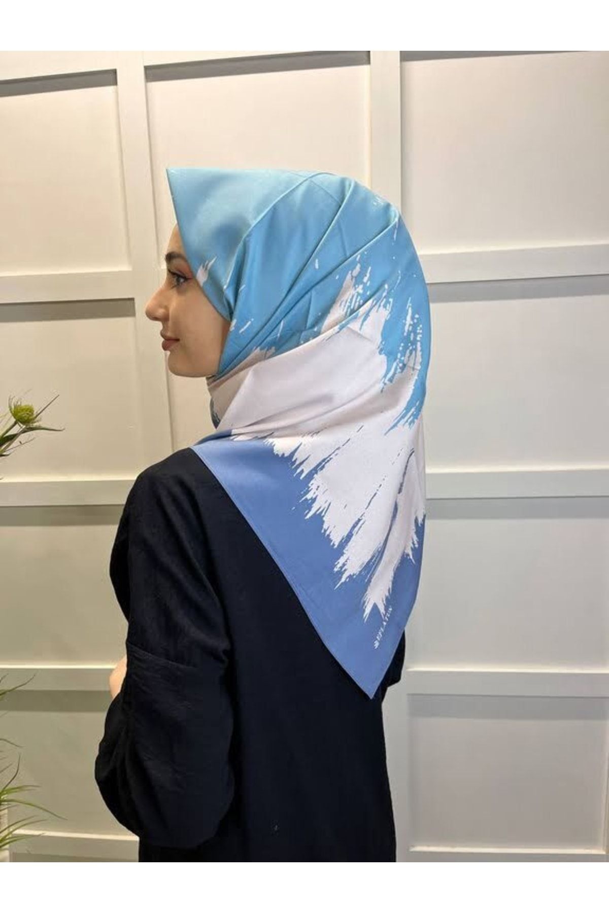 Eflatun Scarf Dijital Baskı Renkli Rayon Eşarp 00749 Mentol