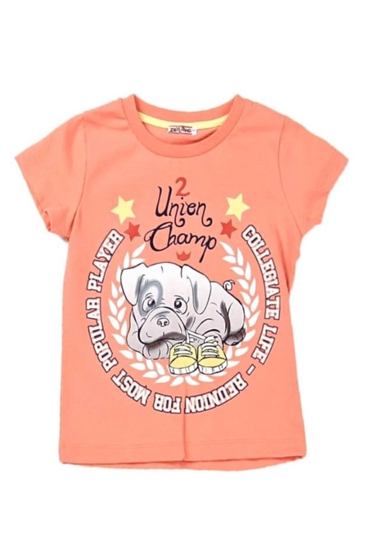 Zeyland Erkek Bebek Çocuk %100 Pamuk Cotton Somon Renk T-shirt K-61kl1751