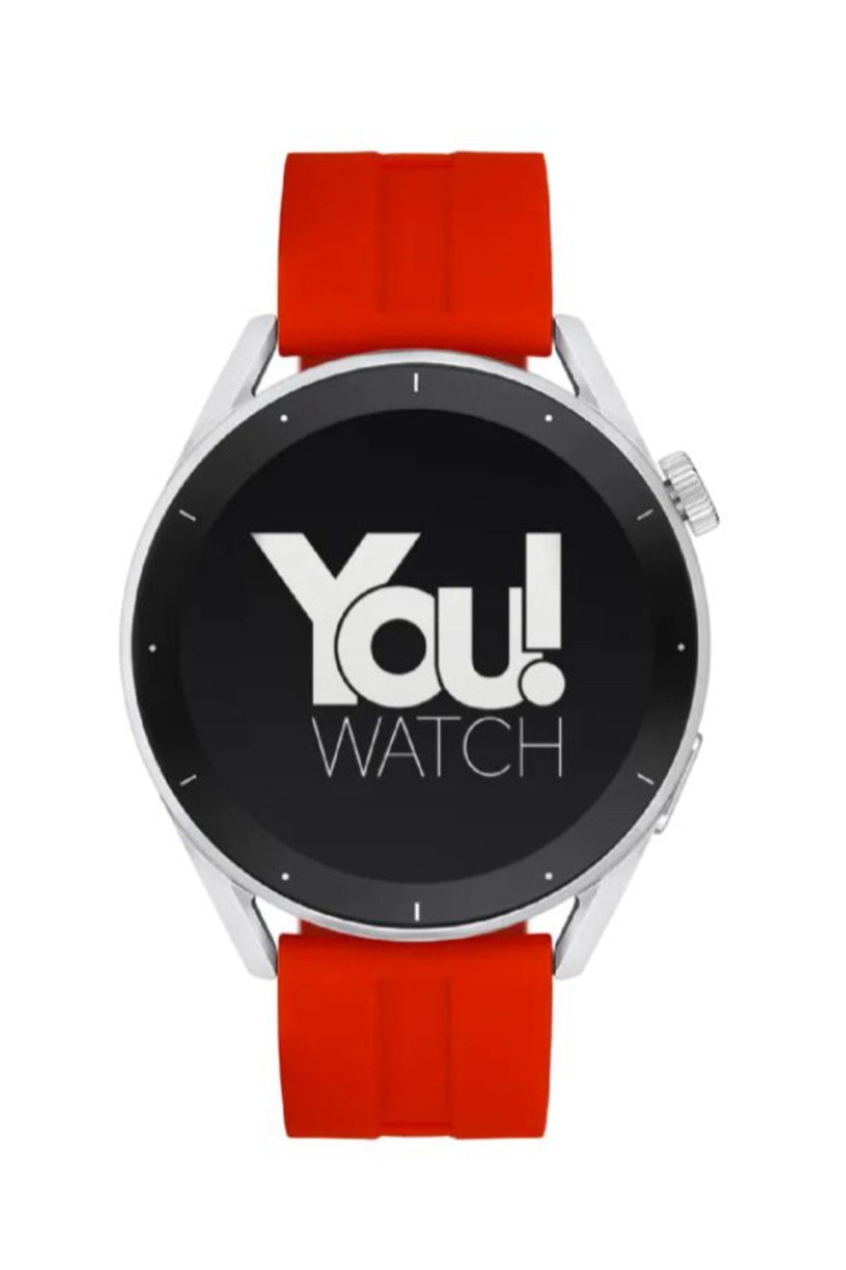 You Watch Youwatch R12-ar123 Gümüş Kasa Kırmızı Silikon Kordon Akıllı Kol Saati