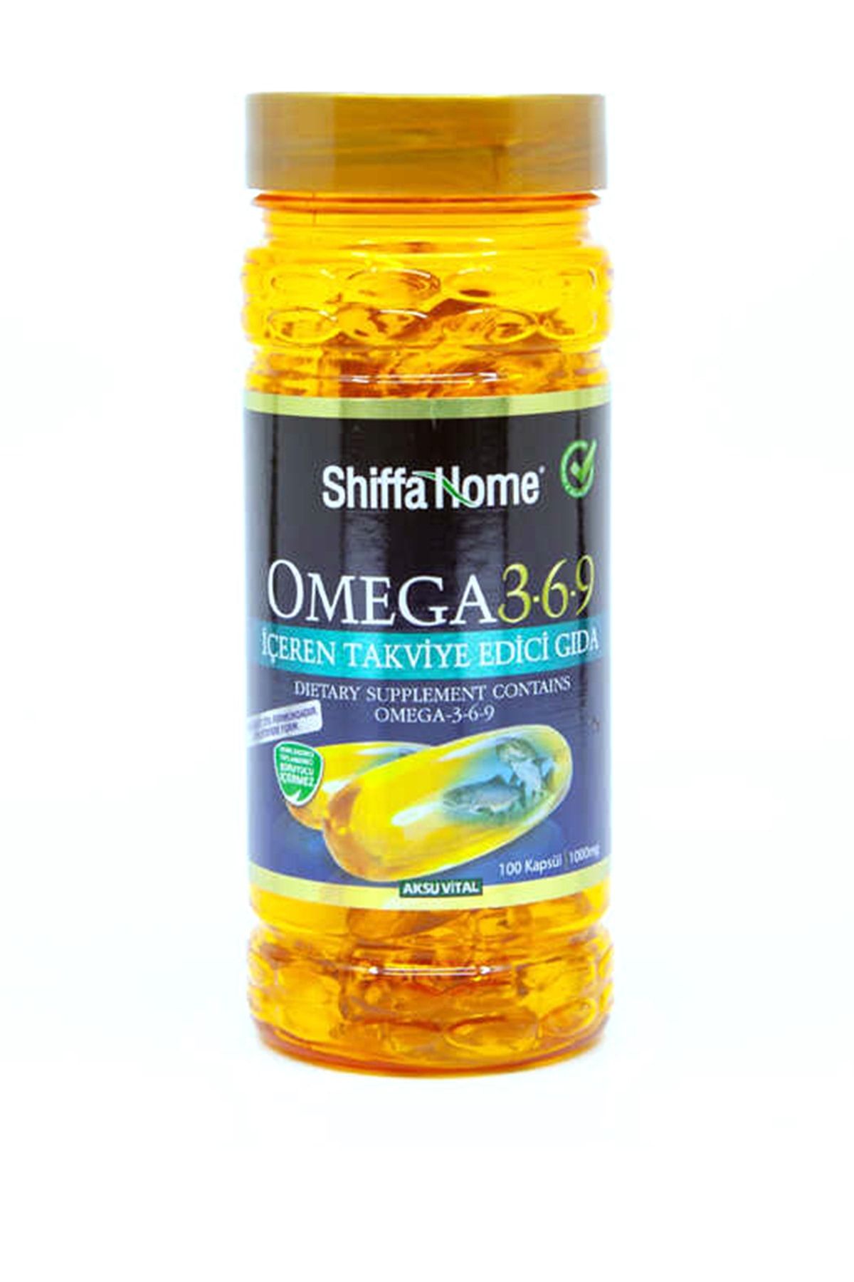 Shiffa Home Balık Yağı Omega 3 6 9 Balık Yağı Kapsülü Hapı Aksu Vital 100 Softgel Kapsül Omega 3-6-9