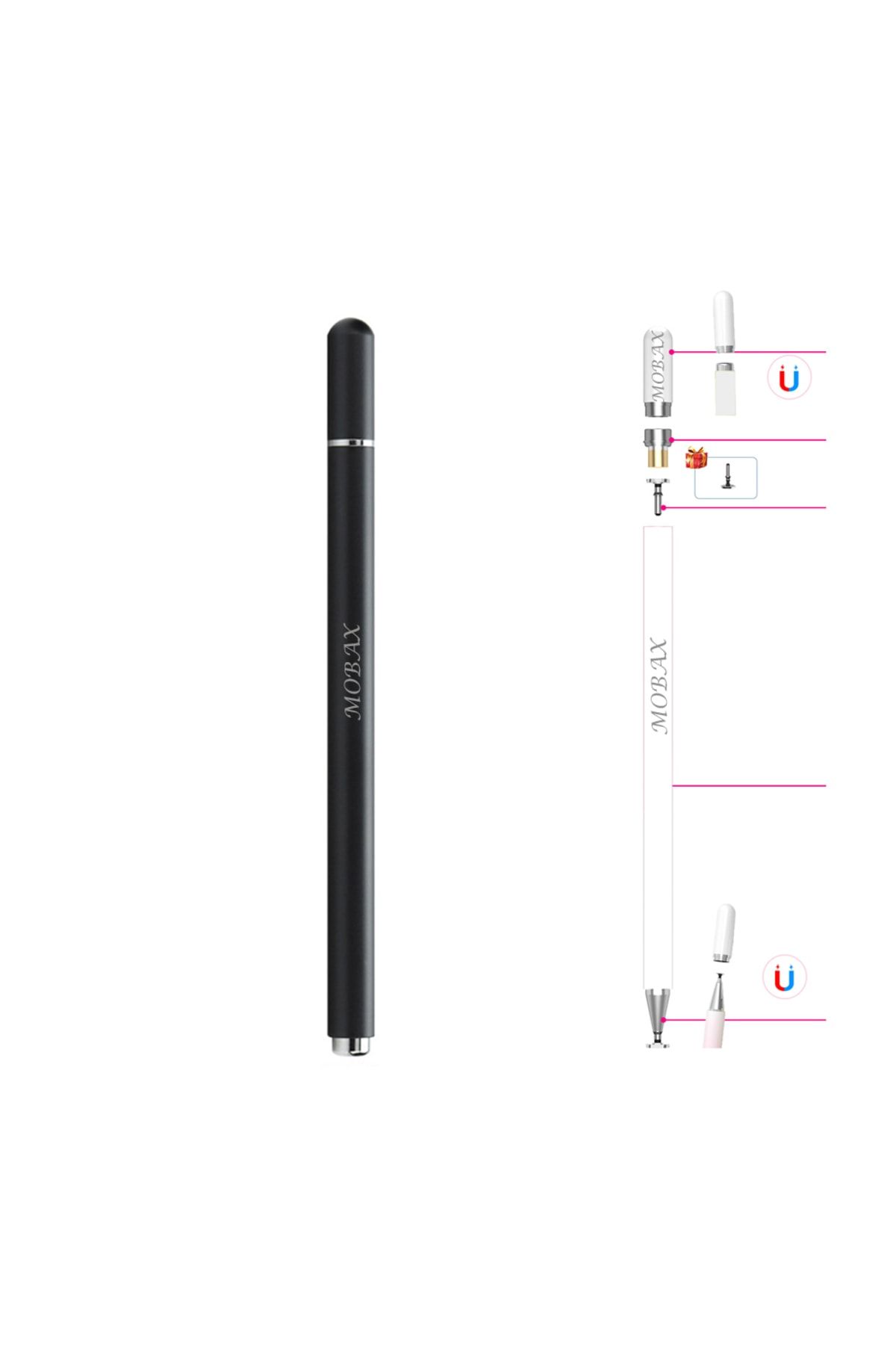 UnDePlus Dokunmatik Tablet Telefon Kalemi +1 Yedek Uç Renk Geçişli Passive Stylus Bilgisayar Kalem