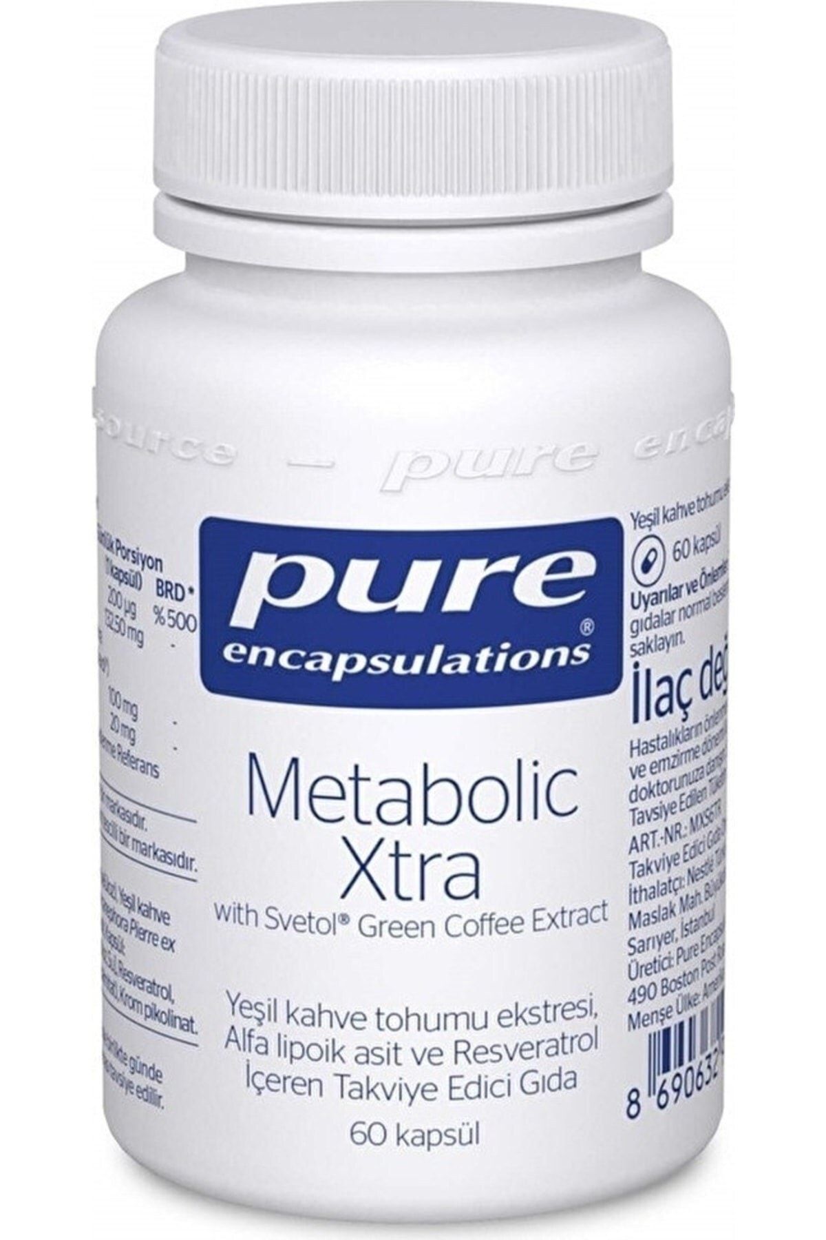 Pure Encapsulations Metabolic Xtra With Green Coffee 60 Kapsül