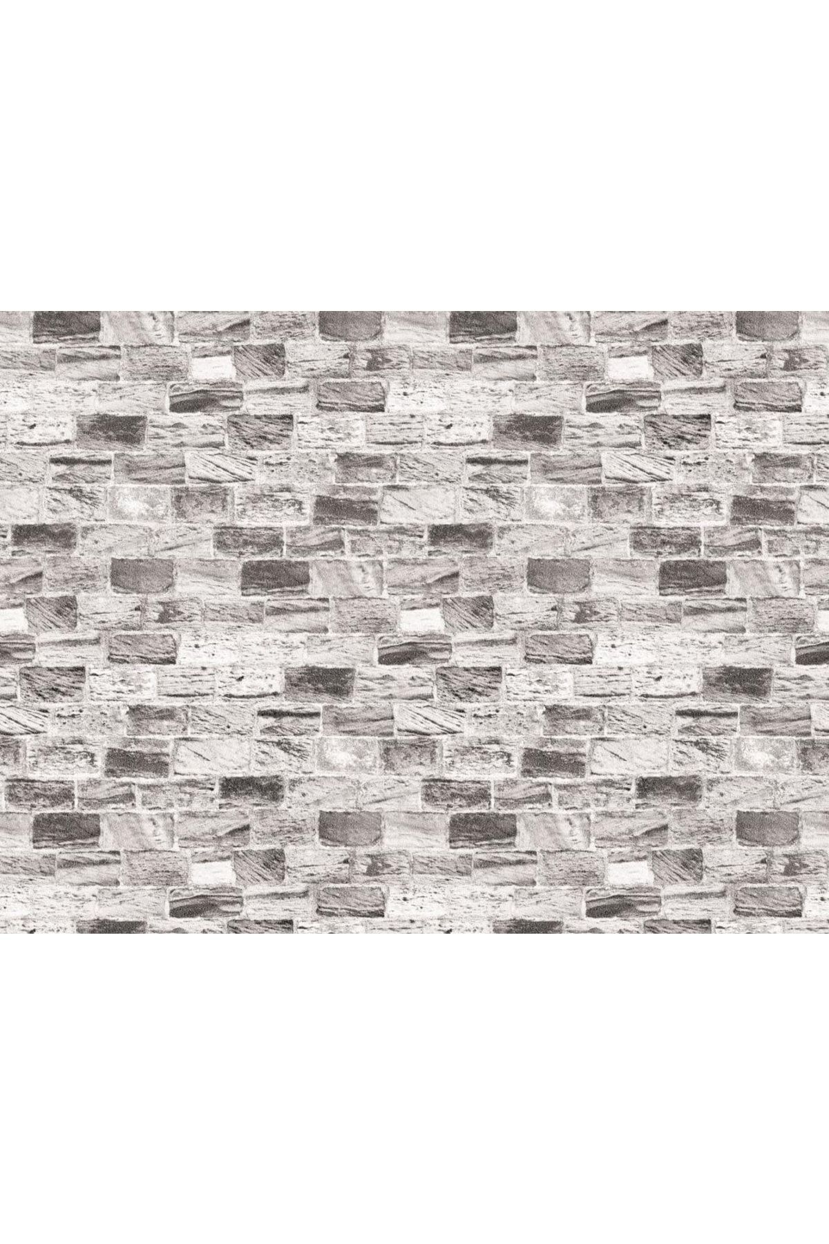 Wall212 3d Single Gri Küçük Taş Desen Duvar Kağıdı (5 M2) 2042