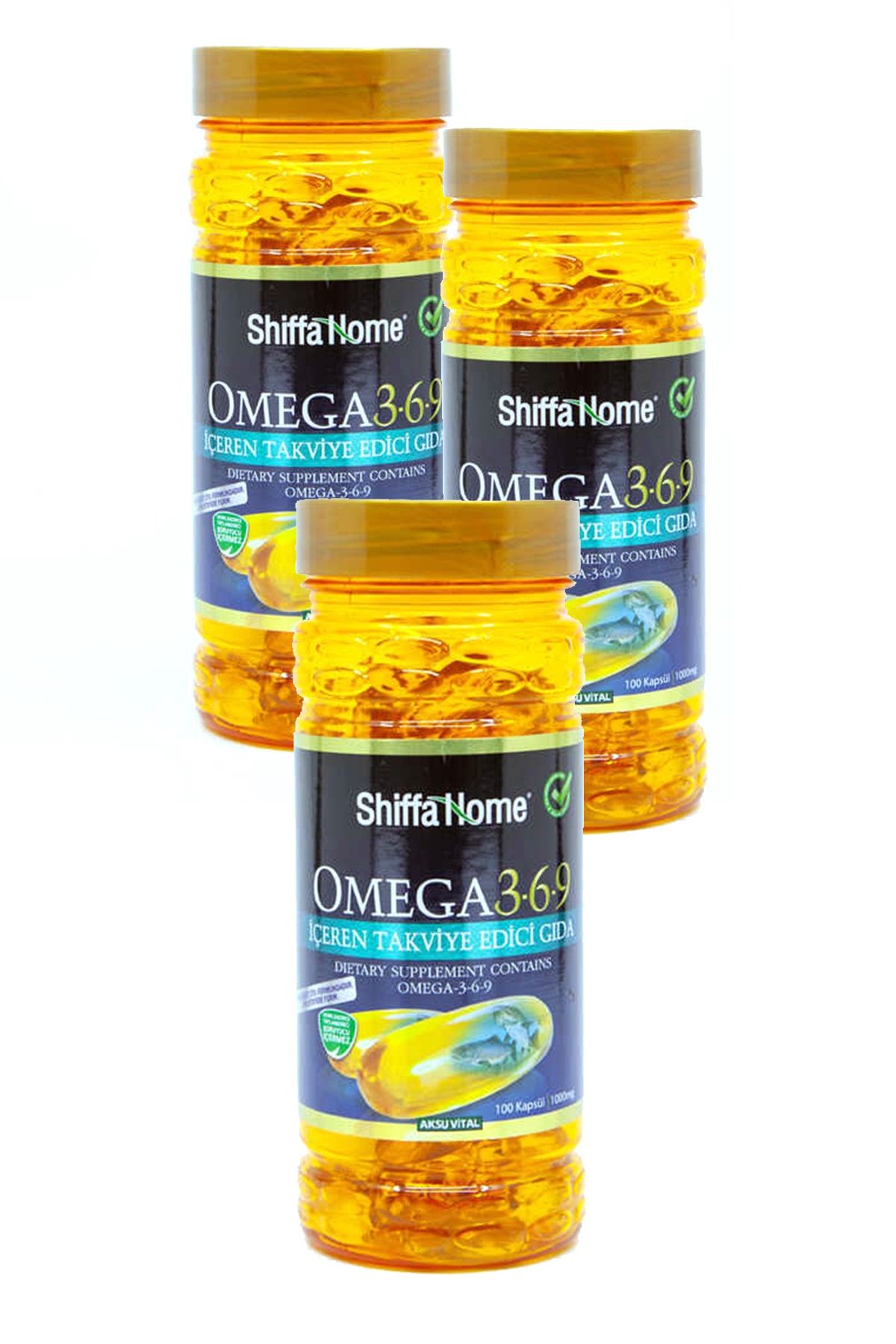 Aksu Vital 3 Kutu Omega 3 6 9 Balık Yağı Kapsül 100 Softgel Omega 3-6-9 Balık Yağı Hapı