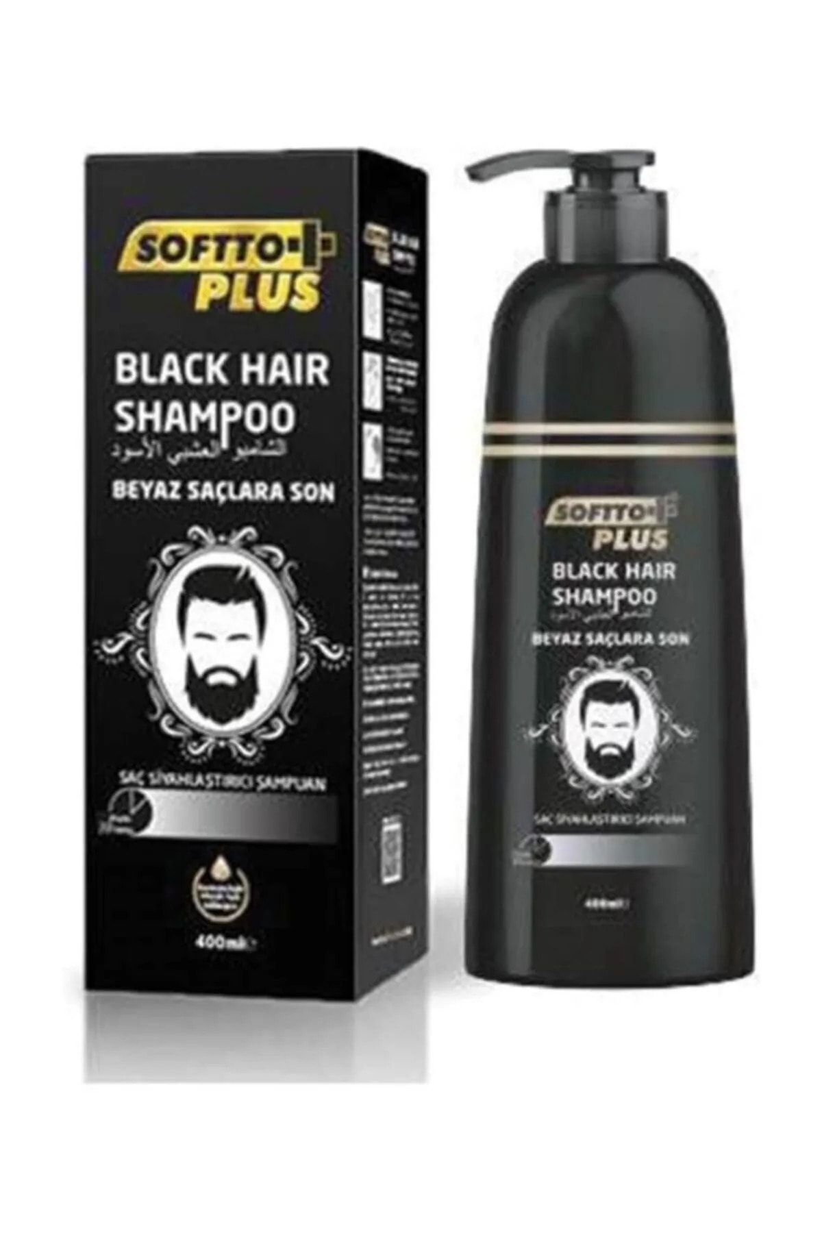 Softto Plus Black Hair Shampoo Siyahlaştırıc Beyaz Saçlar Için Siyah Şampuan 350ml