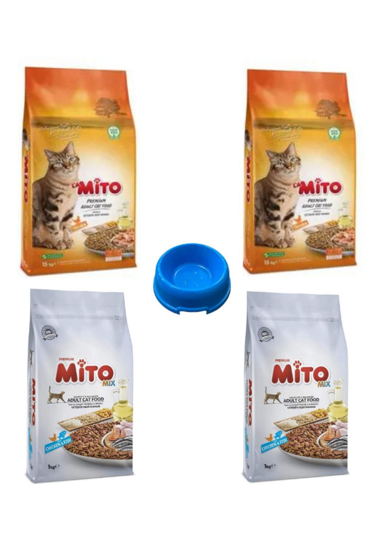 Mito Mix Adult Cat + Yetişkin Tavuklu 2kg+2kg= 4 Paket