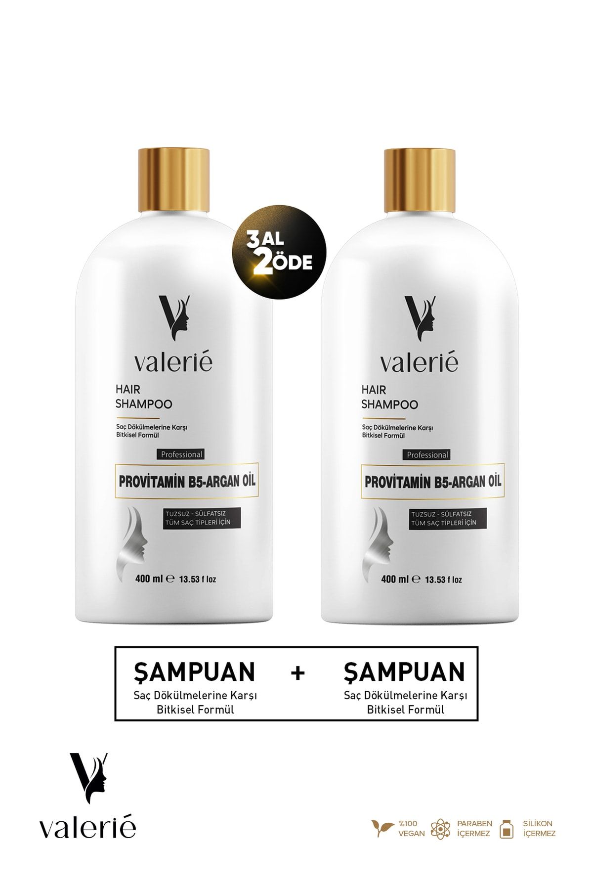 Valerie Tuzsuz Ve Sülfatsız Dökülme Karşıtı Onarıcı Biotin-collagen Şampuan 400 ml 2li Fırsat Paketi