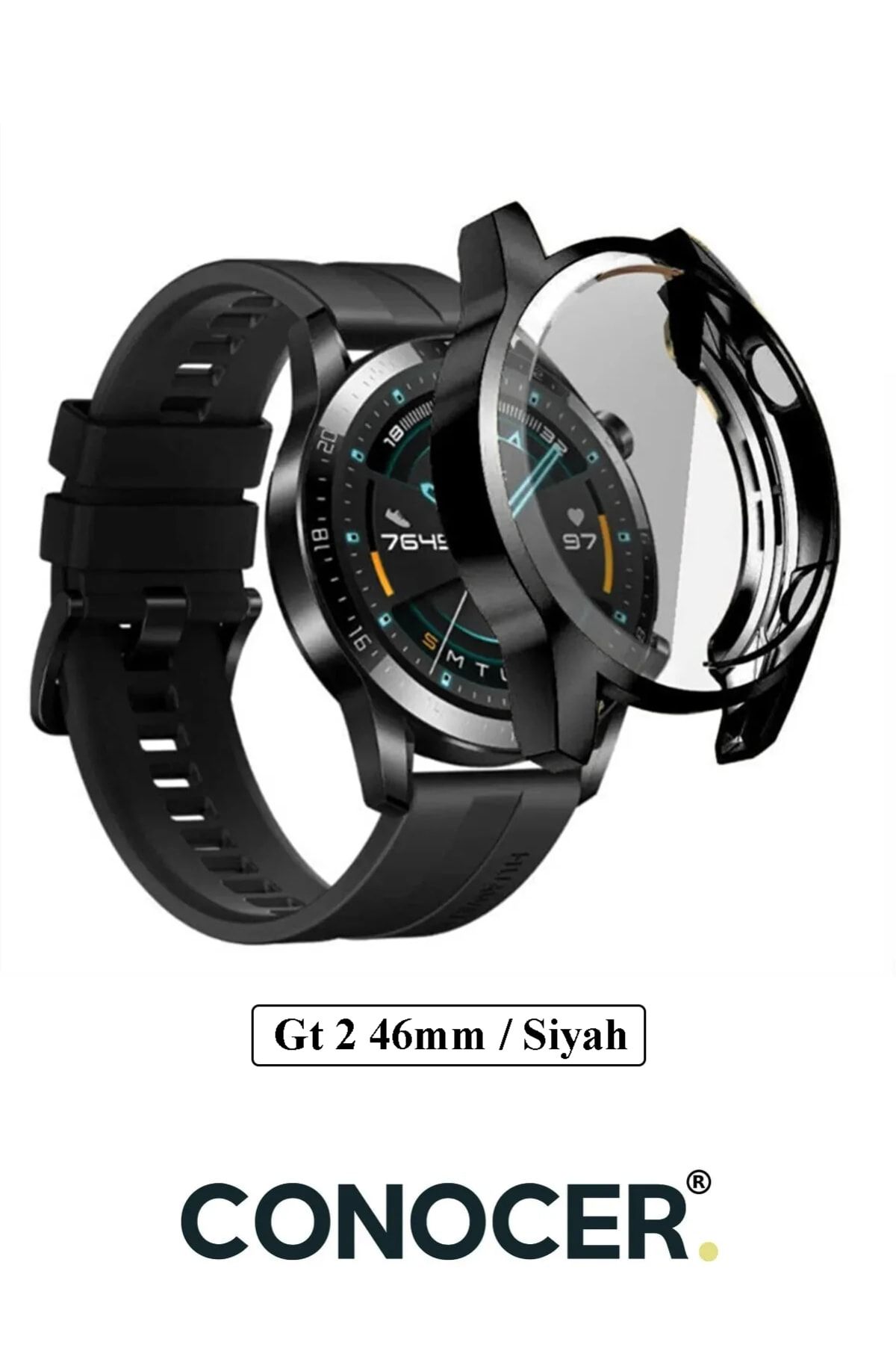 CONOCER Huawei Watch Gt2 46mm Ekran Koruma Ultra Ince Silikon Kılıf (Yüksek Kalite)