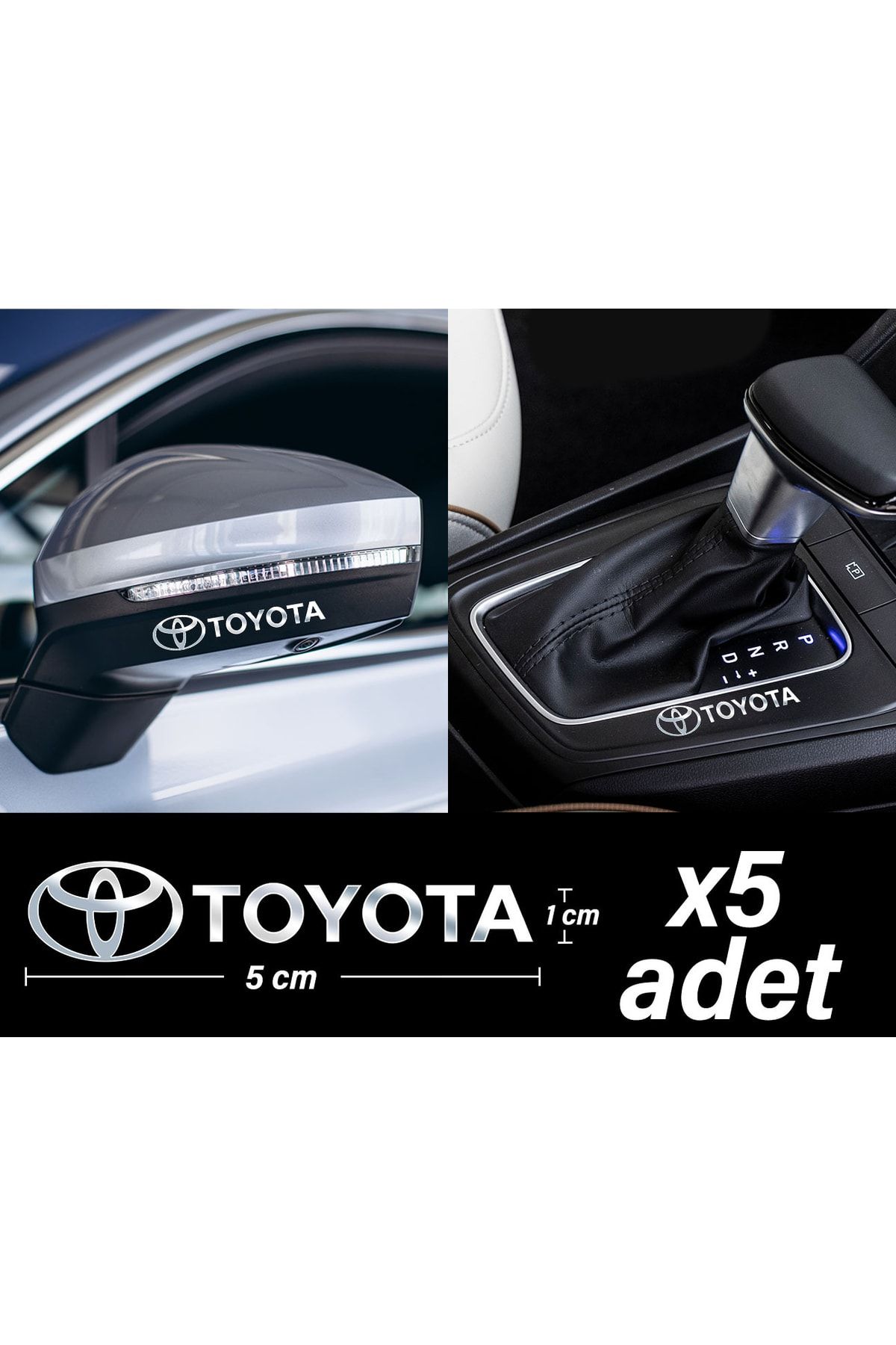 ÖZKAŞ Toyota Için Metal Sticker 5 Adet Oto Aksesuar Oto Sticker Çıkartma Araba
