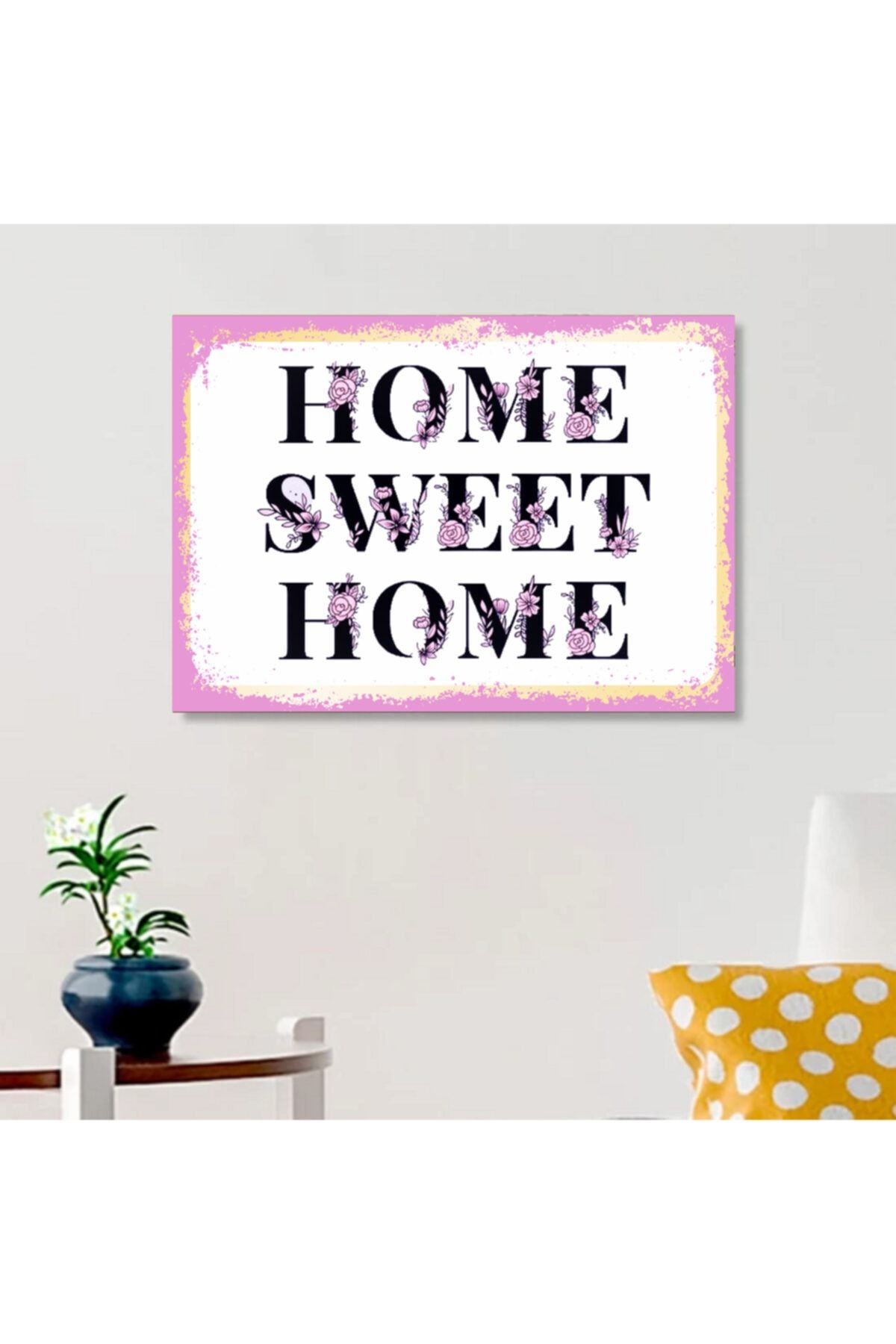 FERMAN HEDİYELİK Home Sweet Home Ahşap Retro Poster 17,5x27,5 Cm