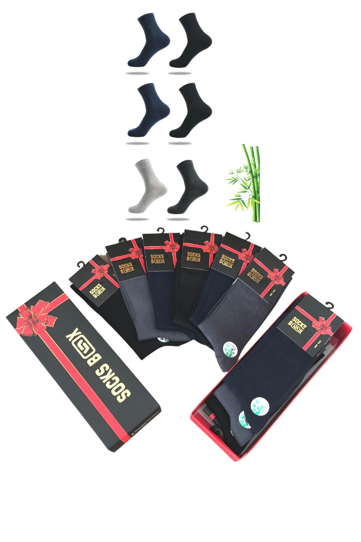 socksbox 6 Lı Bambu Dikişsiz Hediye Kutulu Çorap