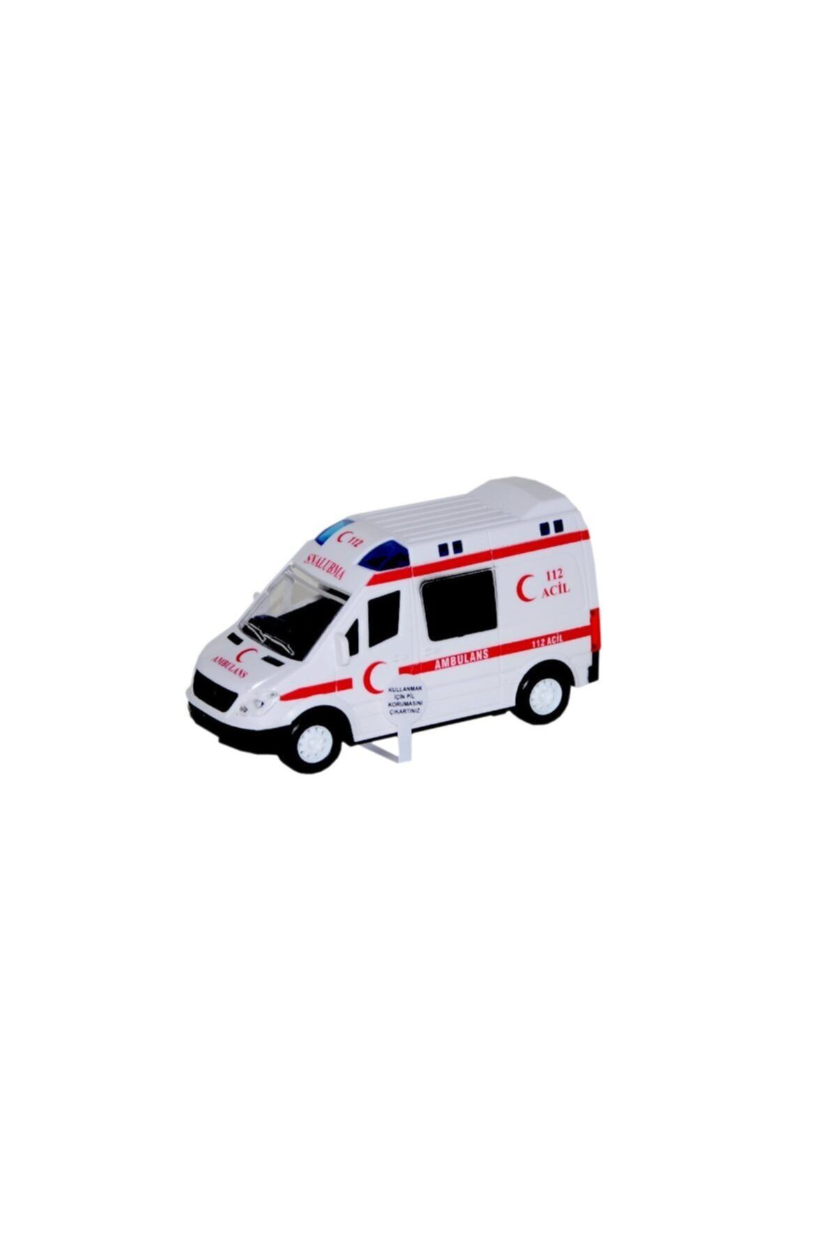 Can Ali Toys Beyaz   Işıklı Sesli Pilli Ambulans