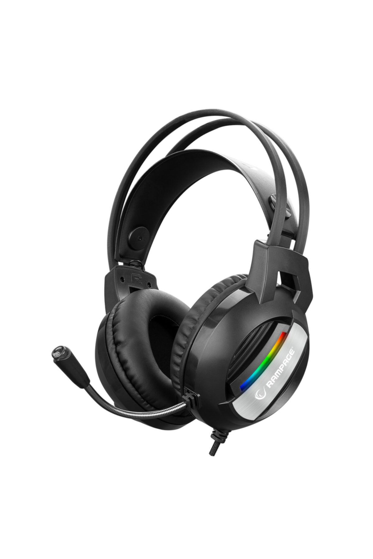 Rampage Rm-k71 Line Siyah 3,5mm Usb Bağlantı Rainbow Aydınlatmalı Oyuncu Mikrofonlu Kulaklık
