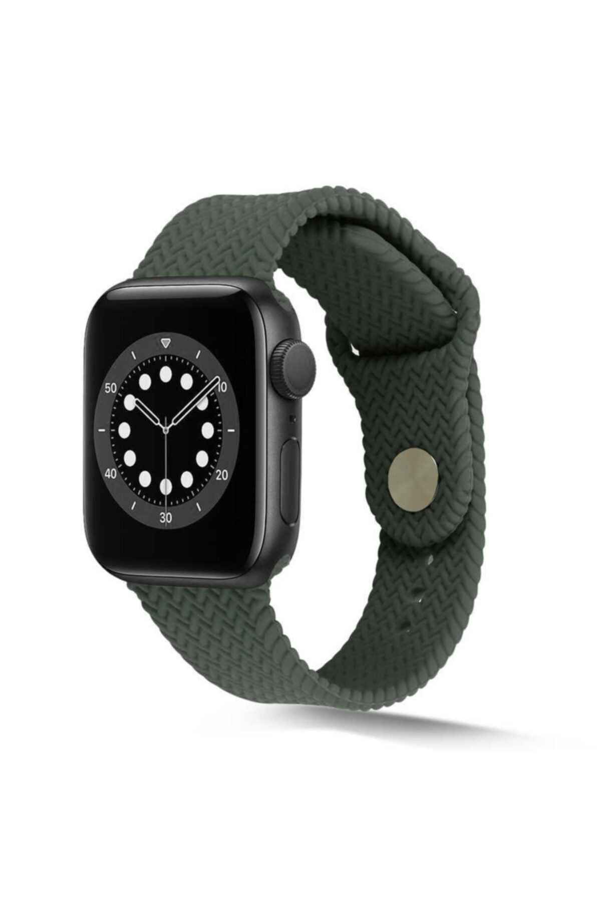 Apple Watch 5 Silikon Kordon Hasır Örgü Görünümlü Şık Tasarımlı 44mm Krd-37