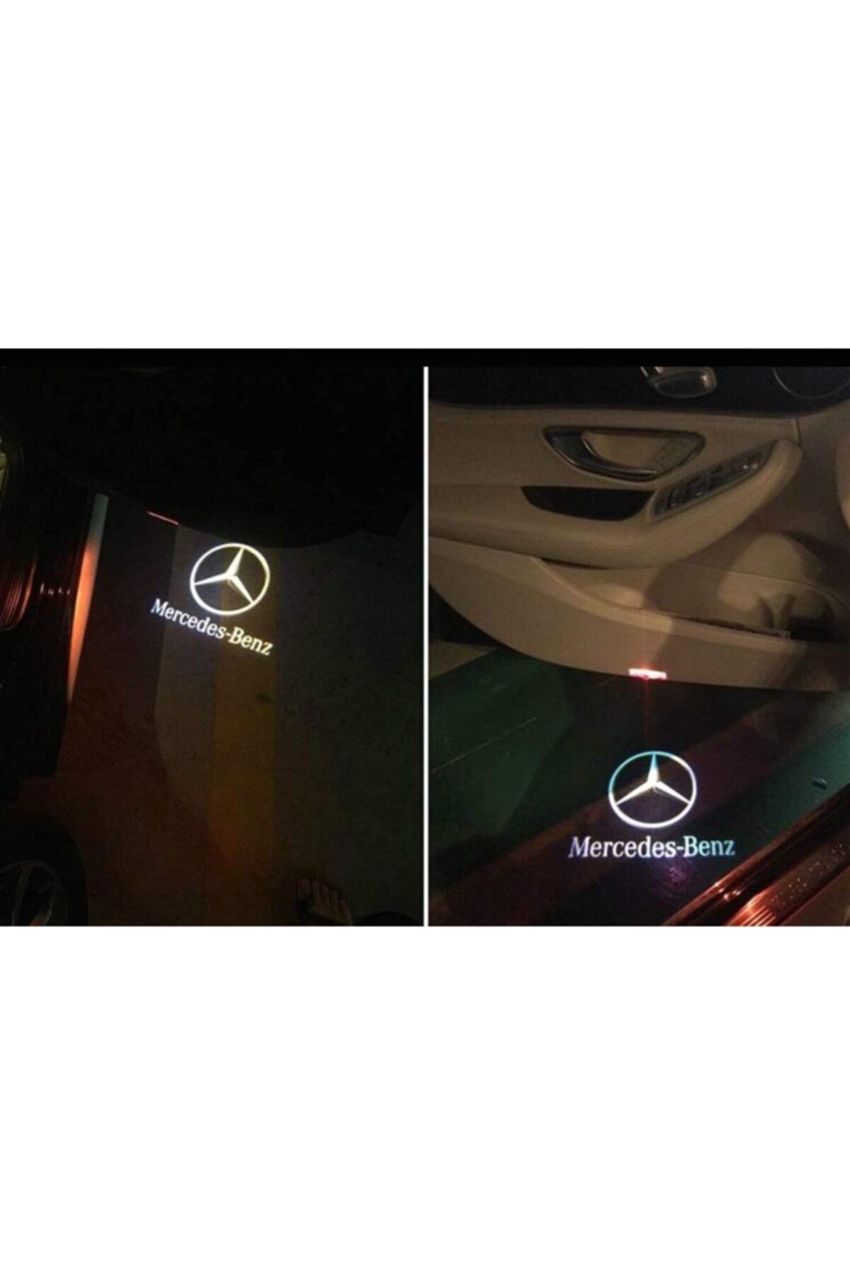 Mercedes Marka Kapı Altı Hayalet Logo - Pilli Yapıştırmalı Kapıaltı Logo