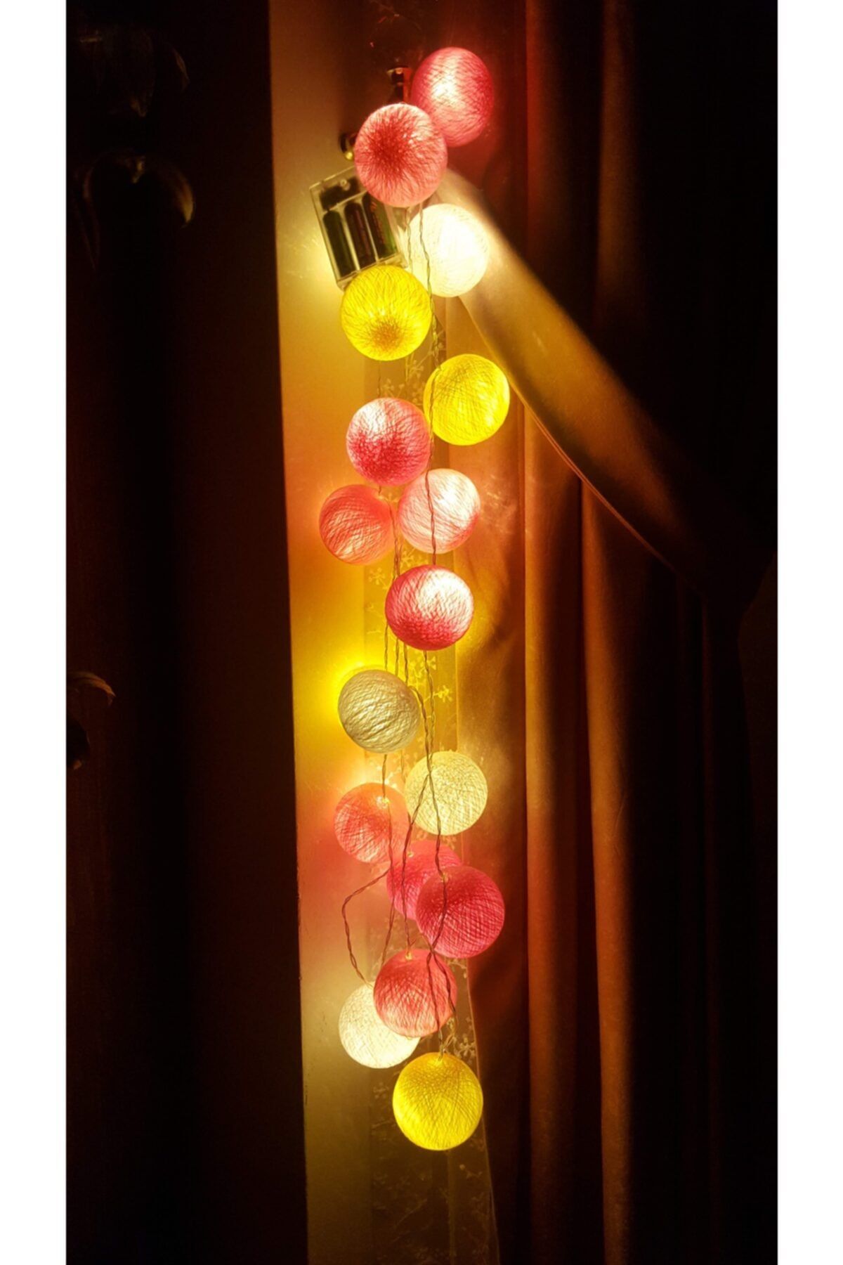 Işıklıtoplardükkanı Montessori Işıklı Top Led Aydınlatma Dekoratif Gece Lambası 20 Top 3 m