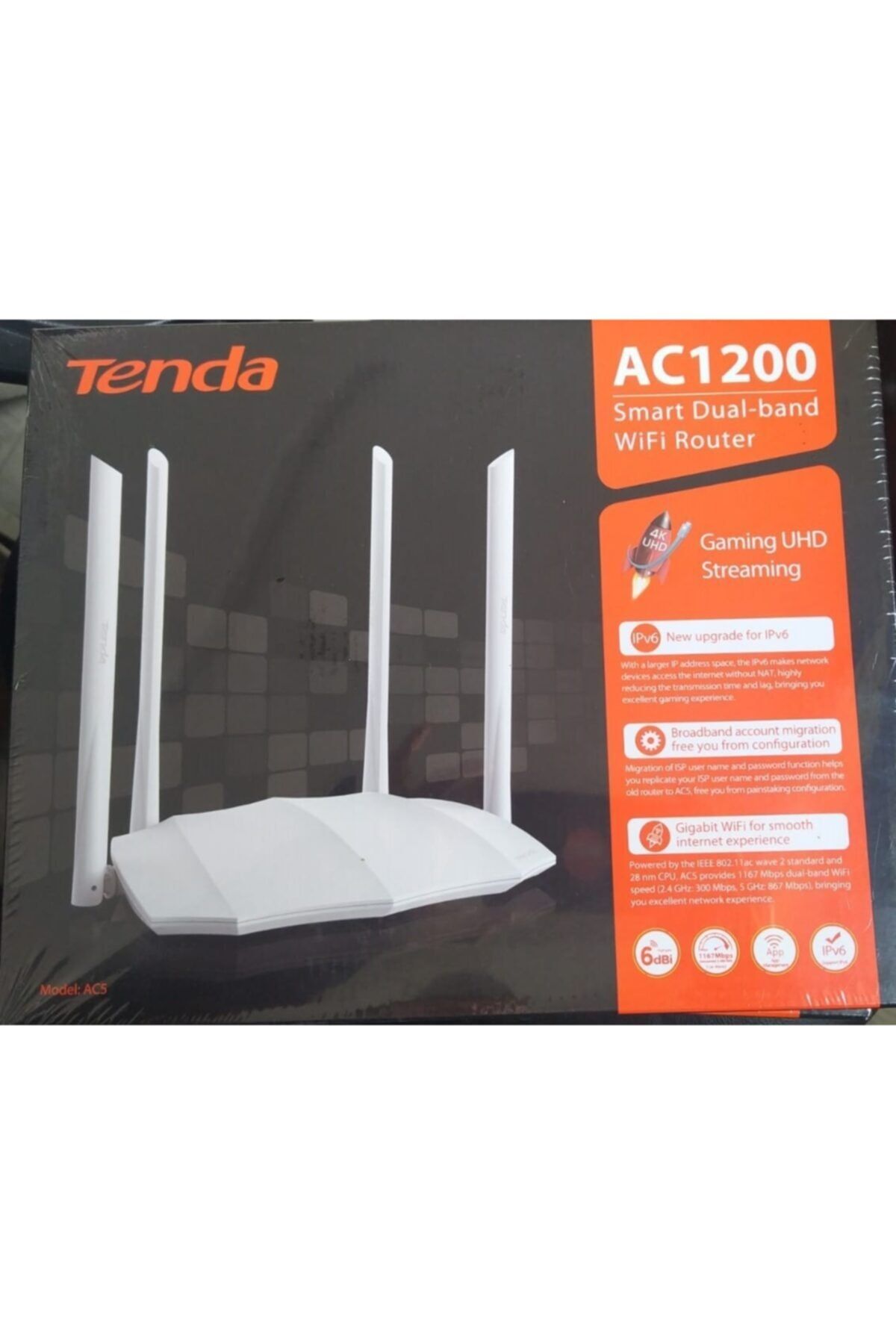 Tenda Ac5 Ac 1200 Mbps Kablosuz Smart Dual Band Wifi Router