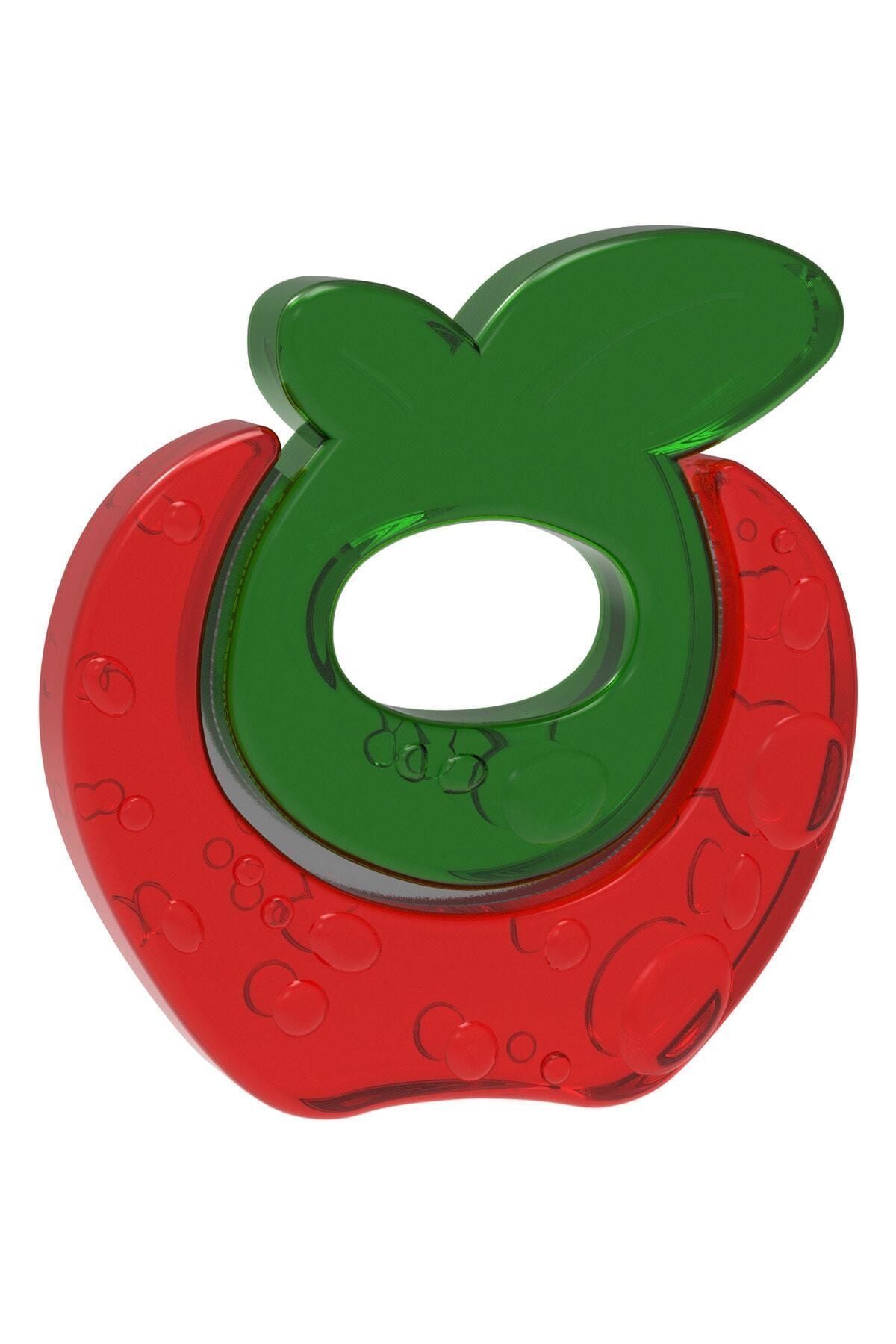 Babysoft Silikon Dokulu Sulu Diş Kaşıyıcı ,diş Çıkarma Rahatlatıcı Çocuk Ve Bebek Yeşil/kırmızı Elma Figür