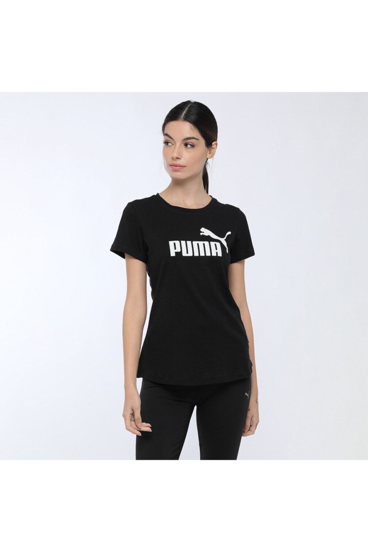 Puma ESS LOGO TEE Kadın Siyah T-Shirt 100409086