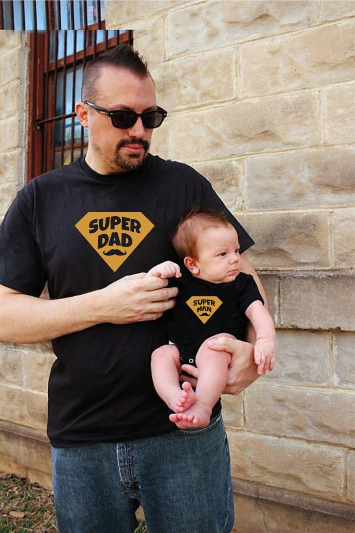 venüsdijital Baba Oğul Tshirt Zıbın Kombin Super Dad Super Man ( Kombin Yapılabilir Fiyatlar Ayrı Ayrıdır)