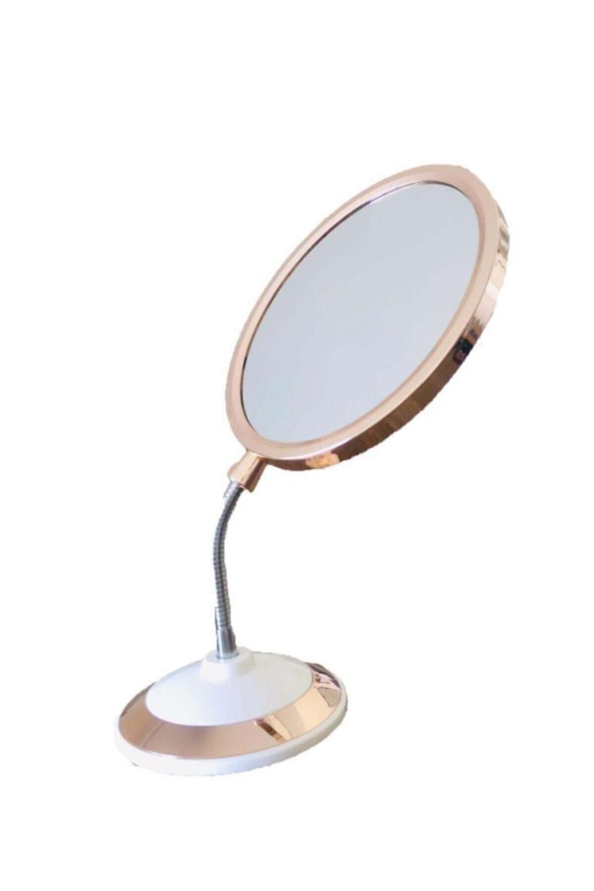 firsatgeldi Çift Taraflı Büyüteçli 360 Derece Eğilebilir Oval Makyaj Aynası