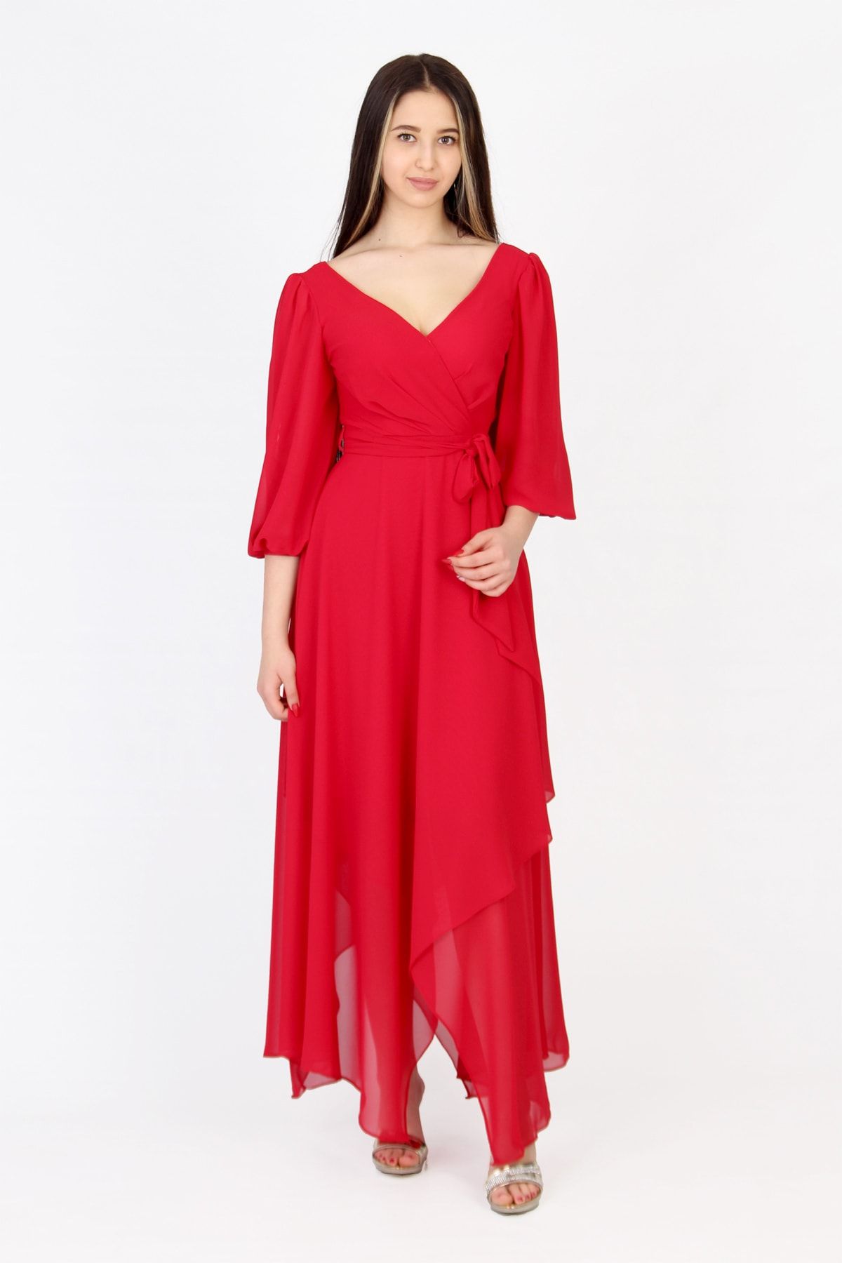 ZEROPOINT Kadın Kırmızı Şifon Elbise