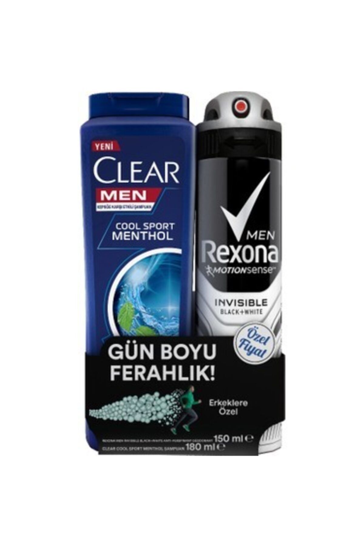 Rexona Men Invisible Black-white Deodorant 150 ml Clear Men Coolsportmenthol Şampuan 180 ml