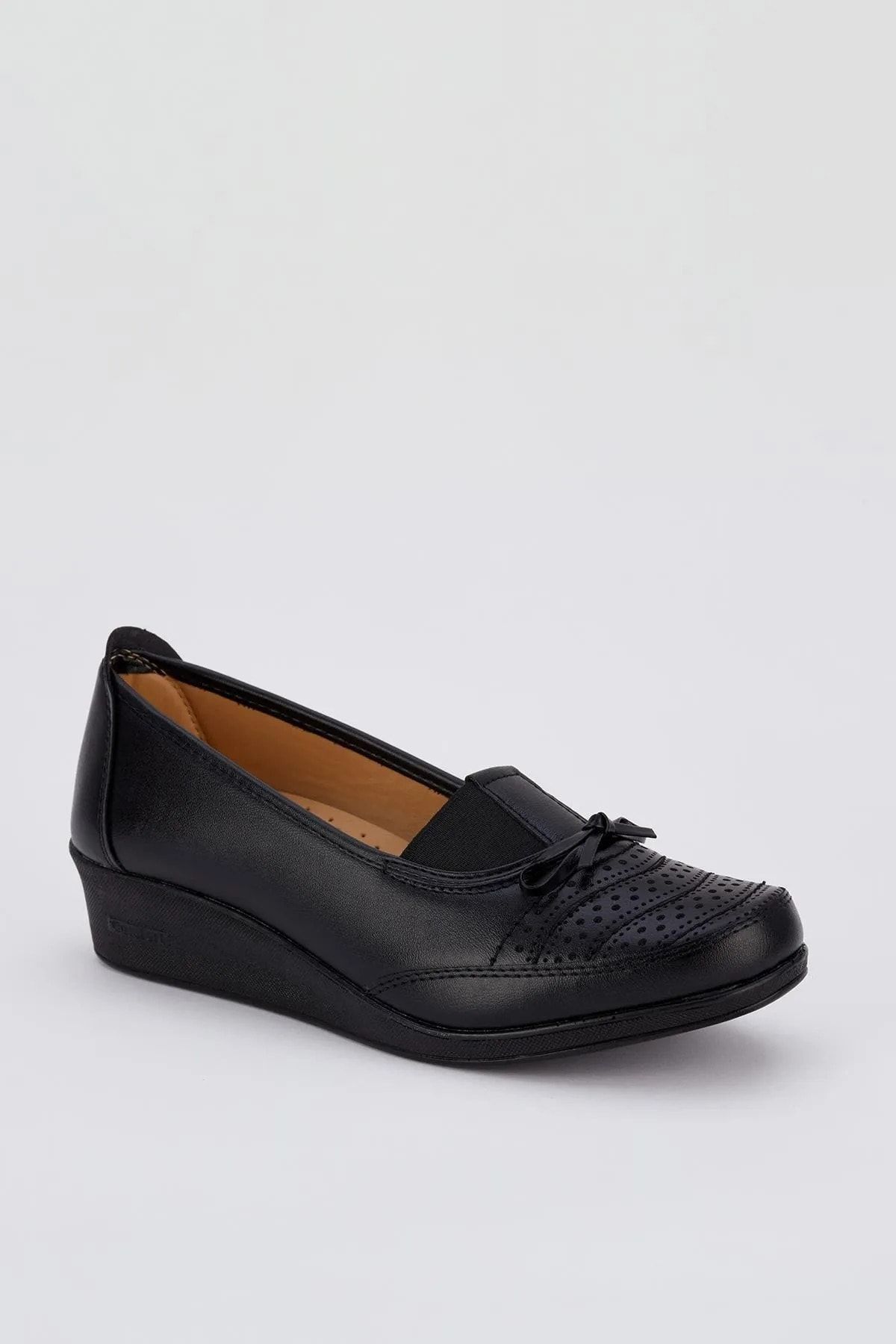 TOBAİ Siyah Ortapedik Günlük Babet Ayakkabı Rahat Hafif Ayakkabı Anne Günlük Klasik Ayakkabı