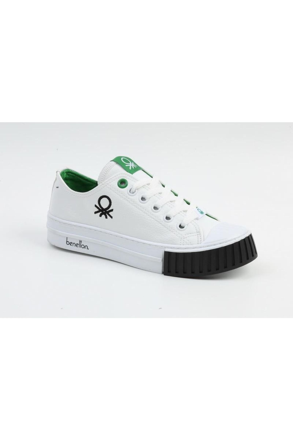 Benetton ® | Bn-30532 - 3374 Beyaz Siyah - Kadın Spor Ayakkabı