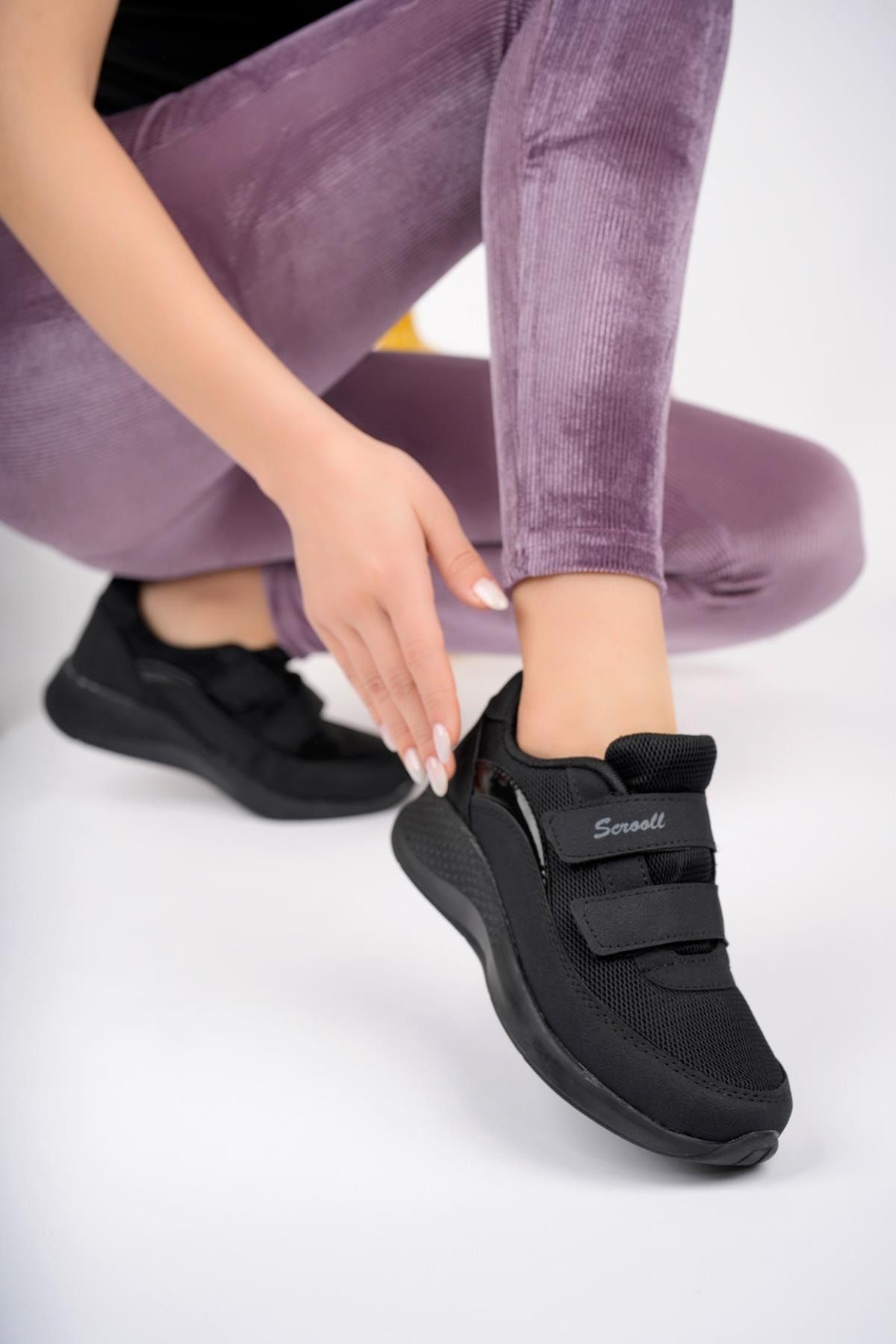 Muggo Chester Kadın Ortopedik Bağcıksız Cırtlı Rahat Sneaker Spor Ayakkabı