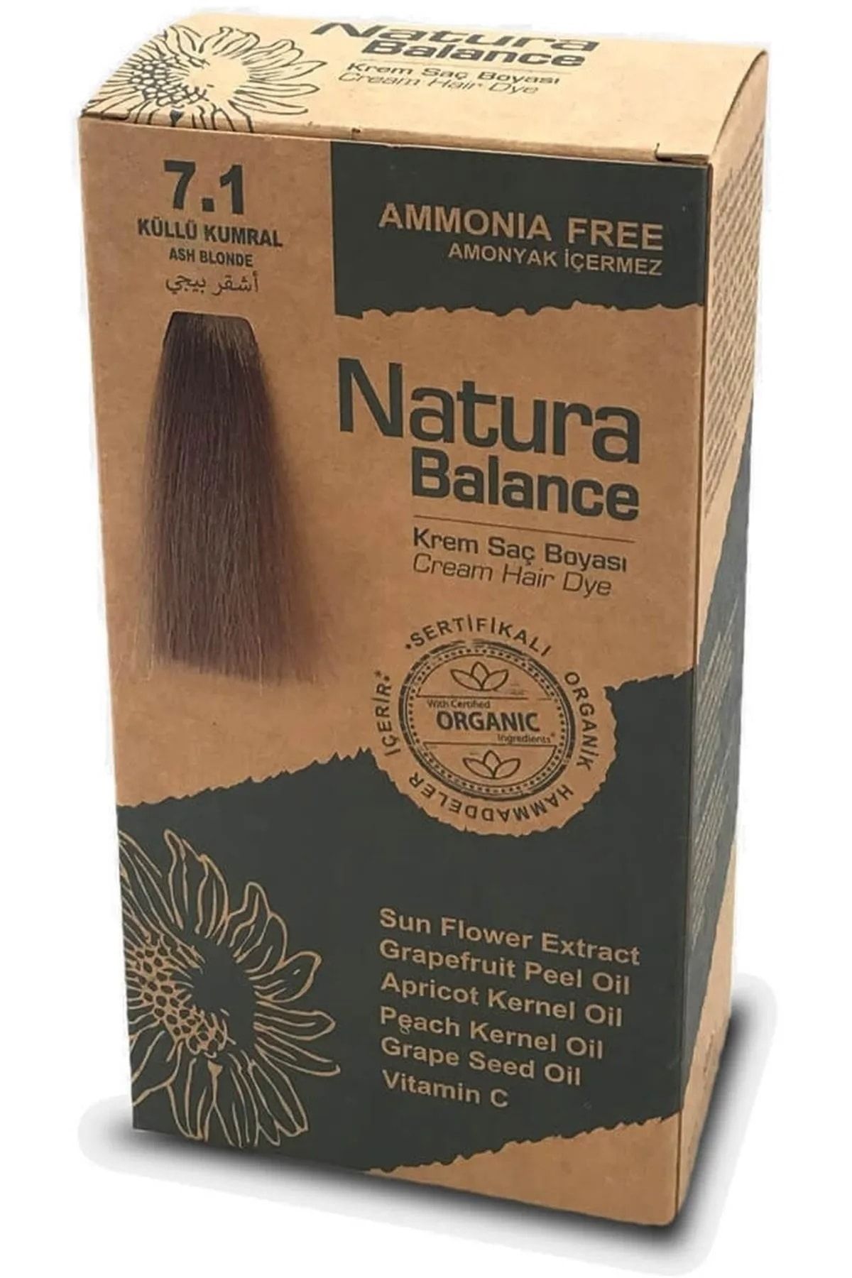 NATURABALANCE Natura Balance 7.1 Küllü Kumral Organik Krem Saç Boyası