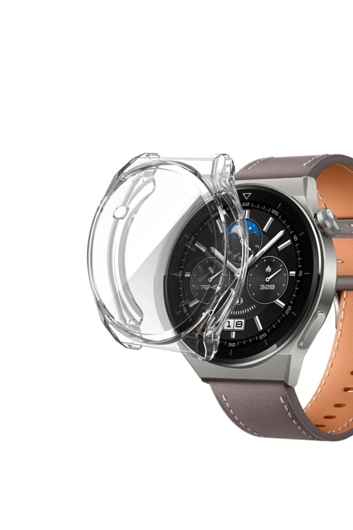 Tagomoon Huawei Watch Gt3 Pro 46mm Uyumlu Kasa Ve Ekran Koruyucu 360 Tam Koruma Silikon Kılıf