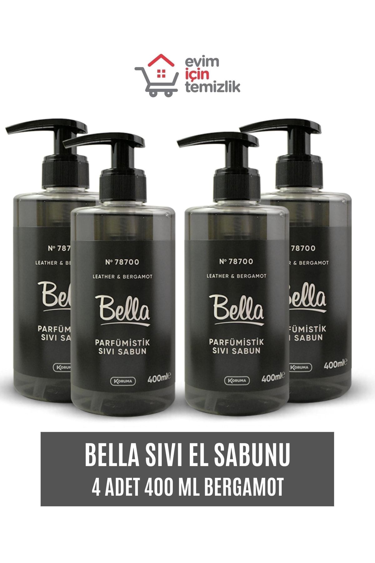 Bella Sıvı El Sabunu - 4 Adet Bergamot Kokulu