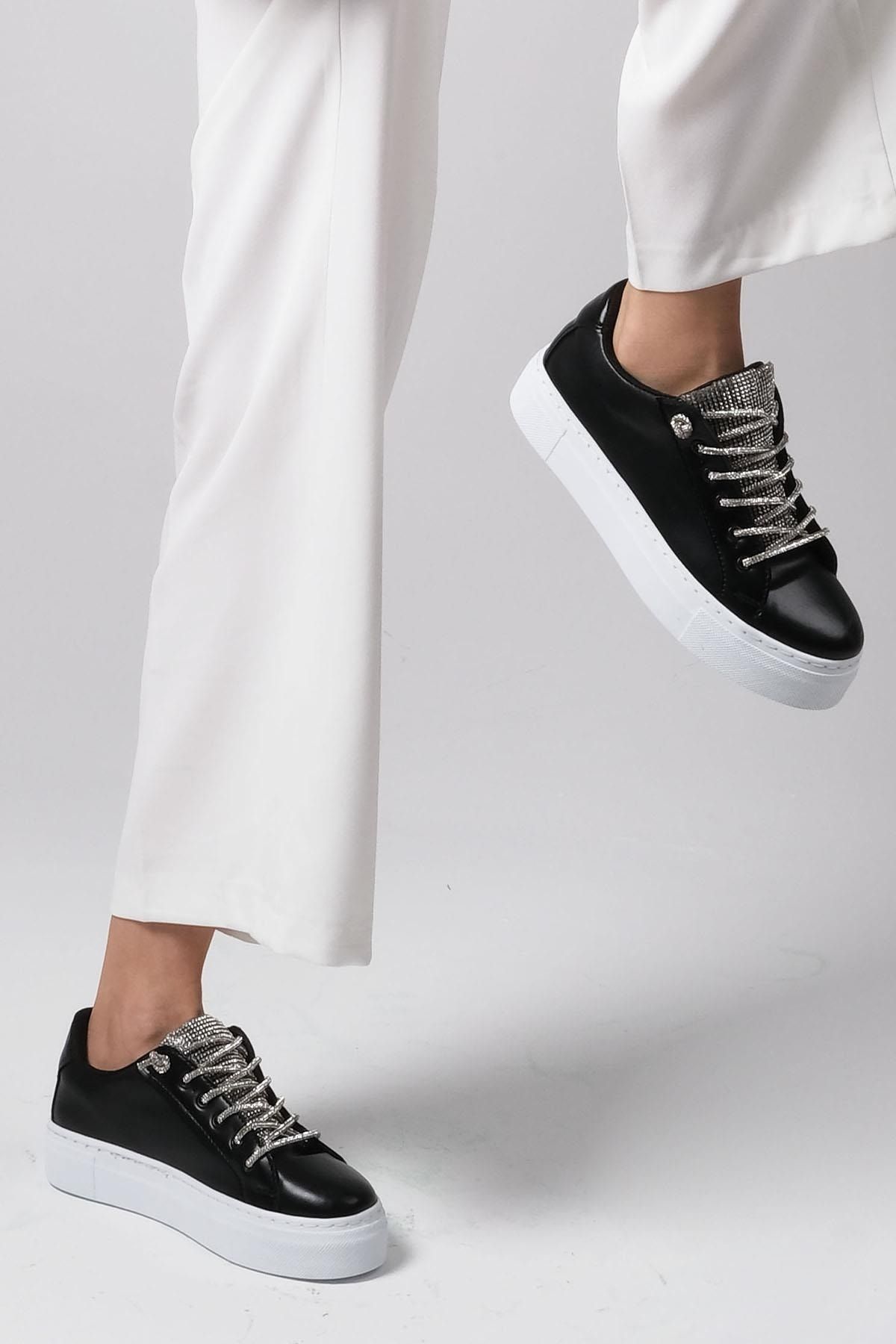Mio Gusto Siyah Renk Kadın Günlük Sneaker Spor Ayakkabı
