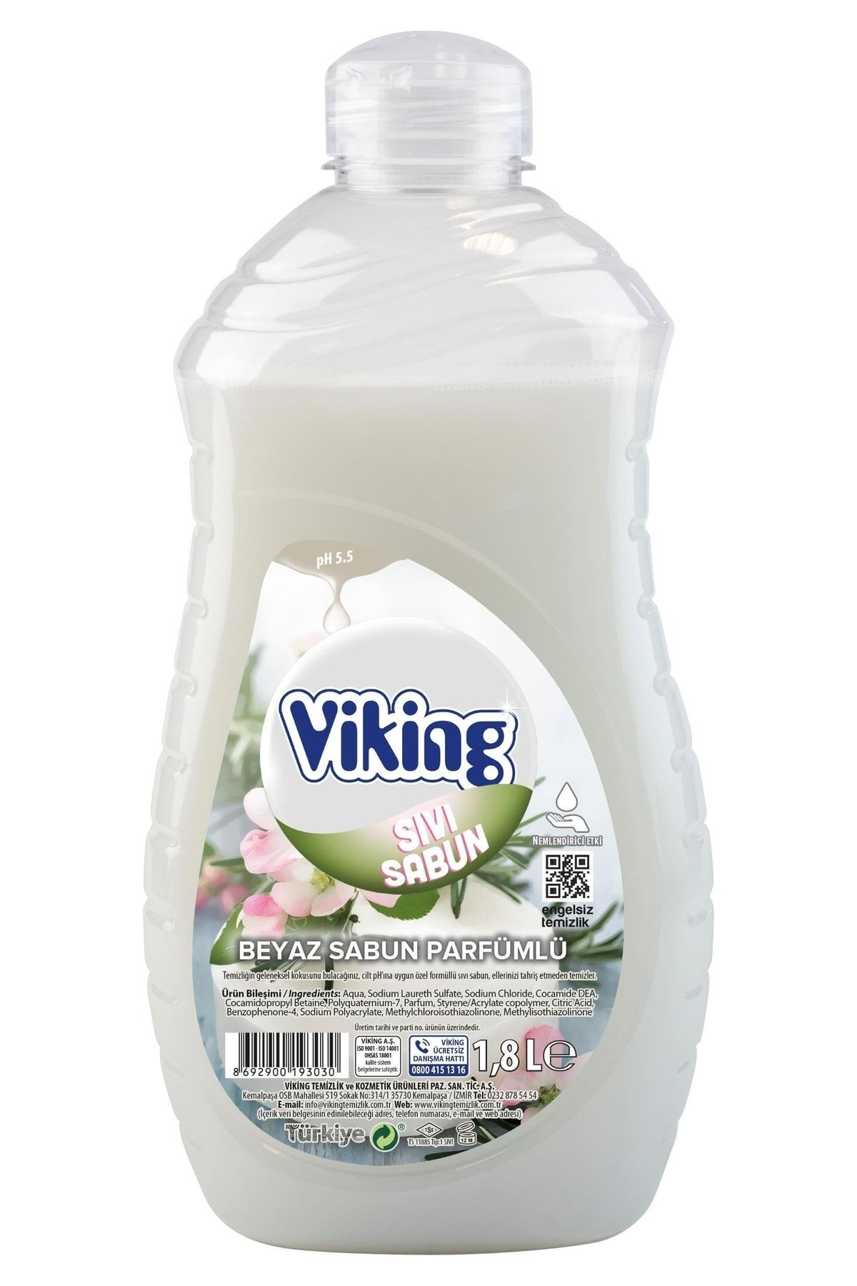 Viking Sıvı Sabun Beyaz Sabun Parfümlü 1,8 Litre 1 Adet