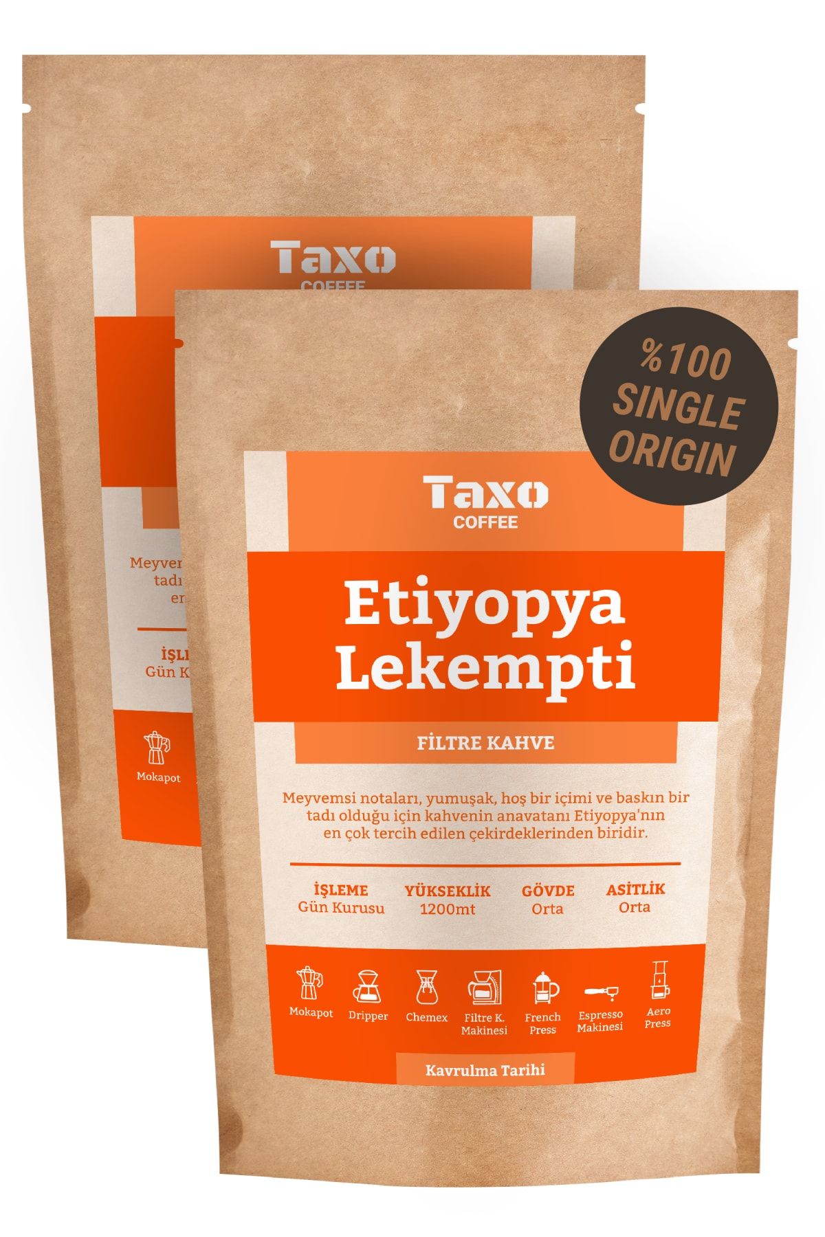 Taxo Coffee Etiyopya Lekempti 1kg Filtre Kahve