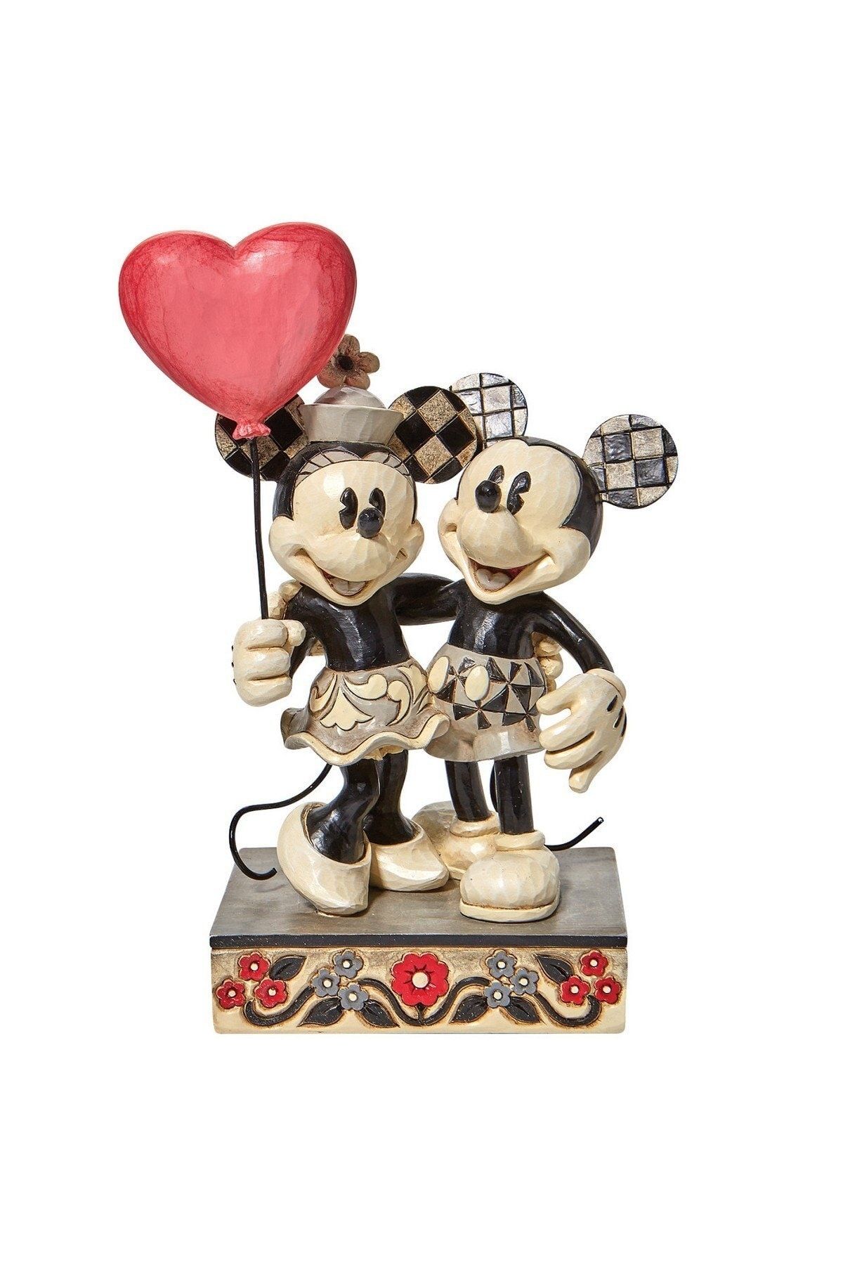 DİSNEY Love Is In The Air Mickey Minnie Heart Dekoratif Figür Biblo