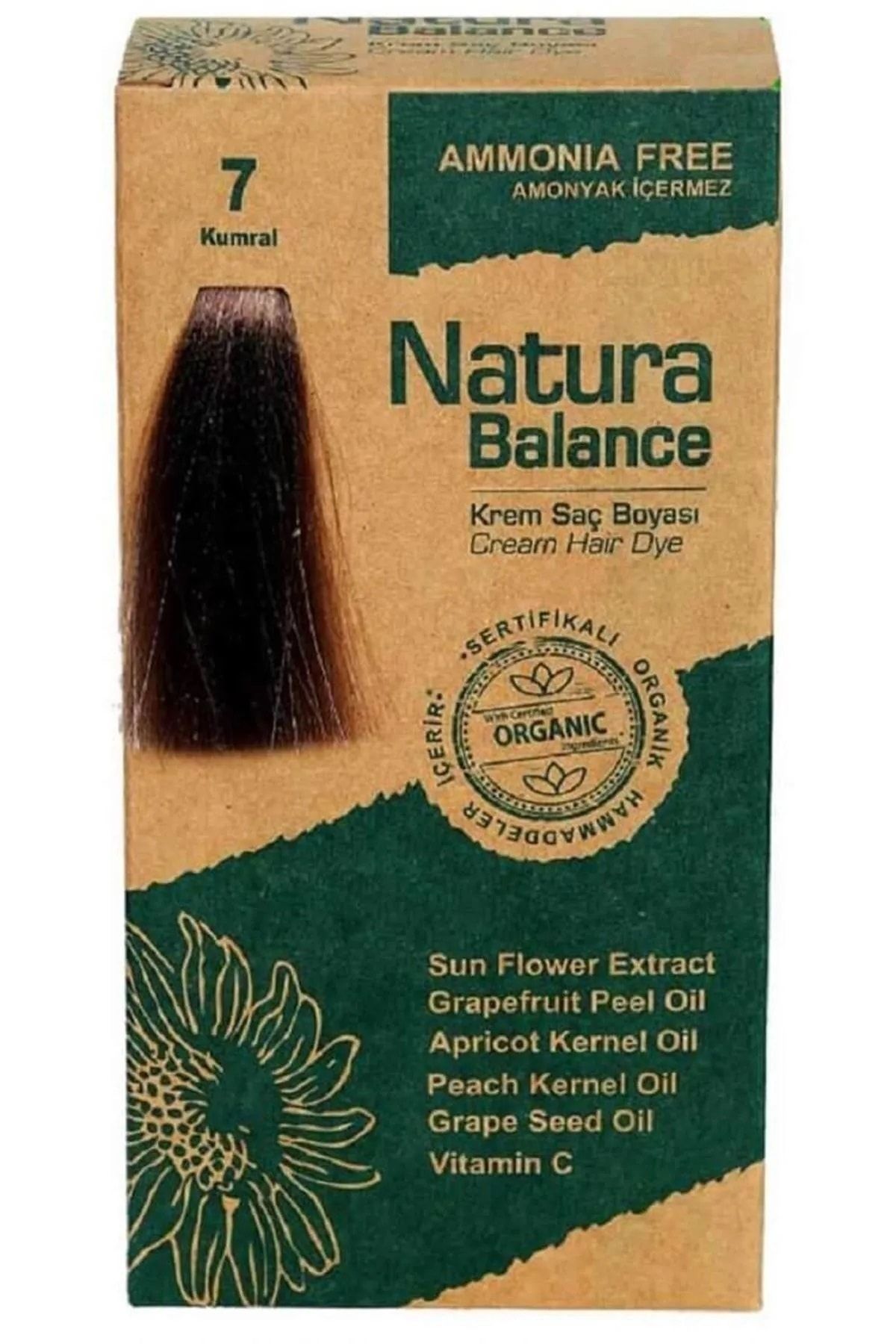 NATURABALANCE Natura Balance 7 Kumral Organik Krem Saç Boyası