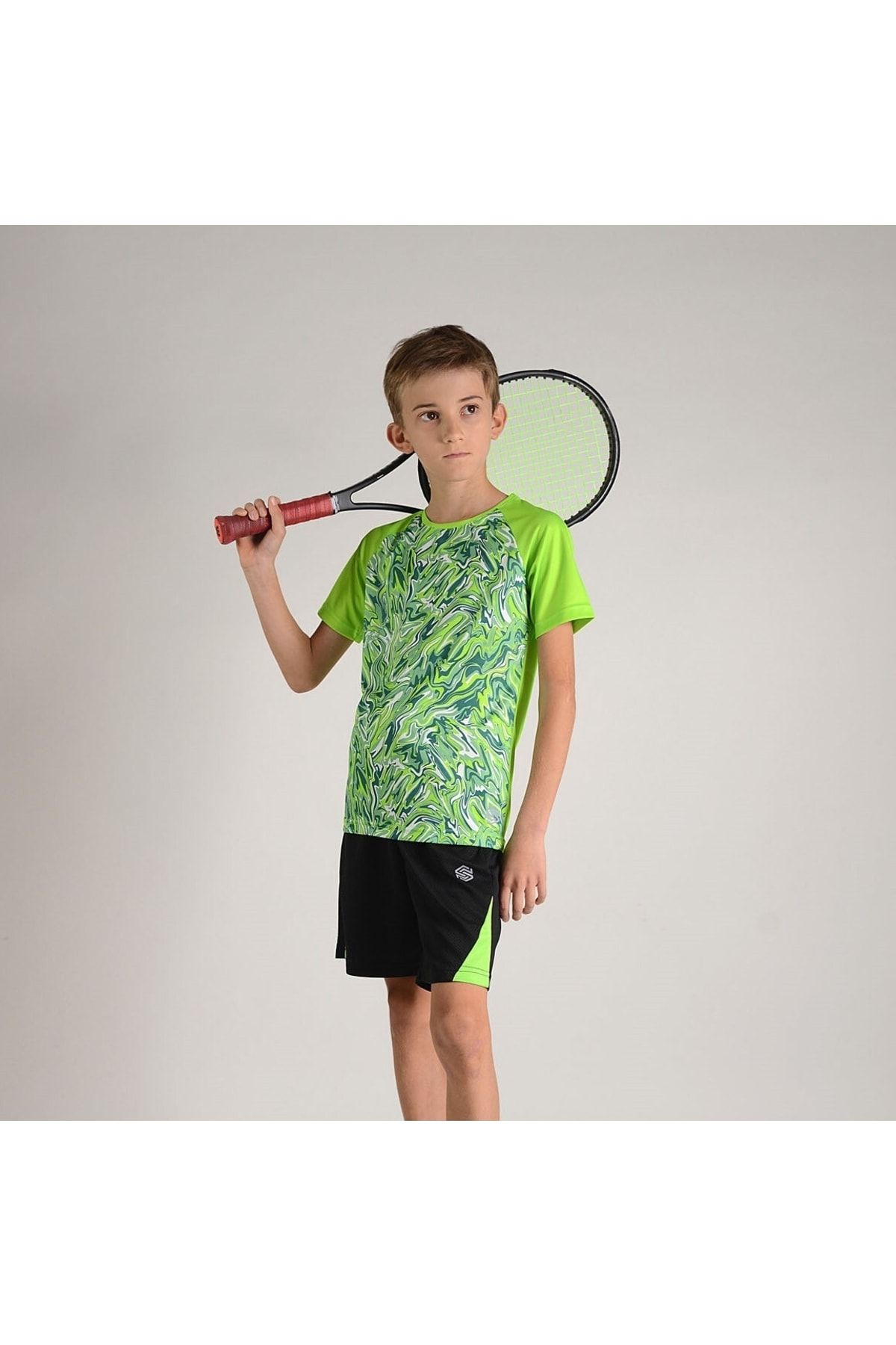 Smash & Slice Erkek Çocuk Antrenman Spor Tshirt - Neon Baskılı