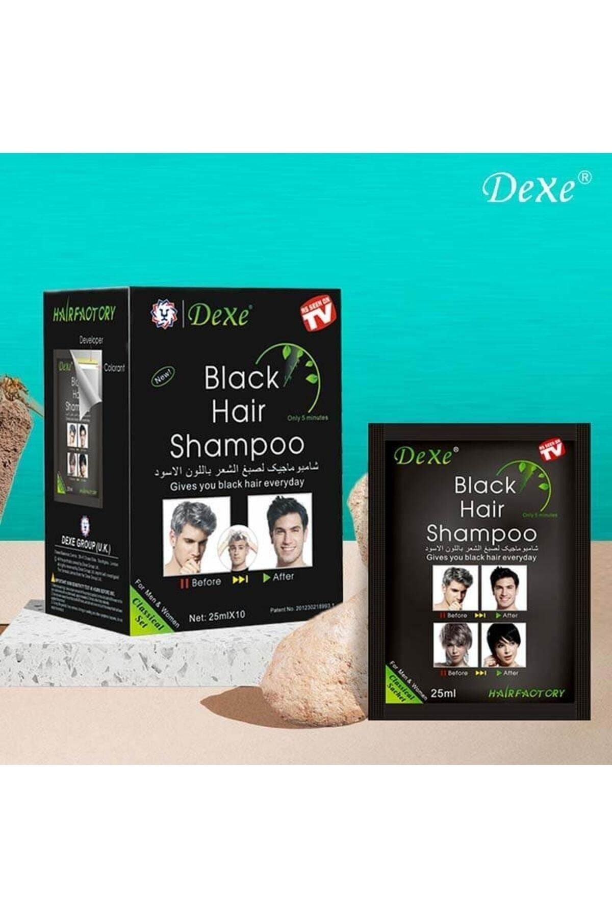Dexe Black Hair Beyaz Kapatıcı Şampuan Siyah Renk 25ml10&#39;lu