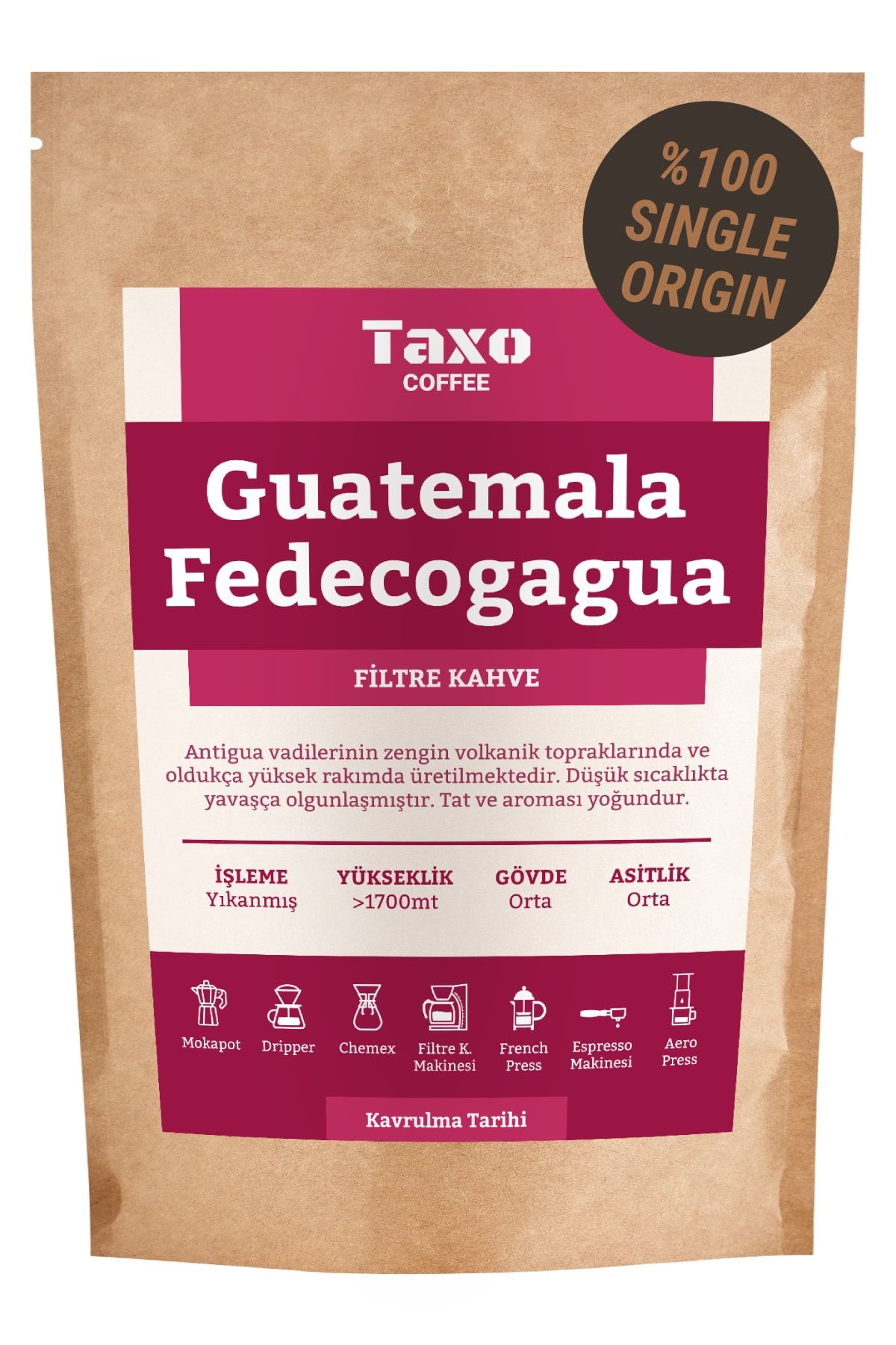 Taxo Coffee Guatemala Fedecogagua Filtre Kahve 200gr