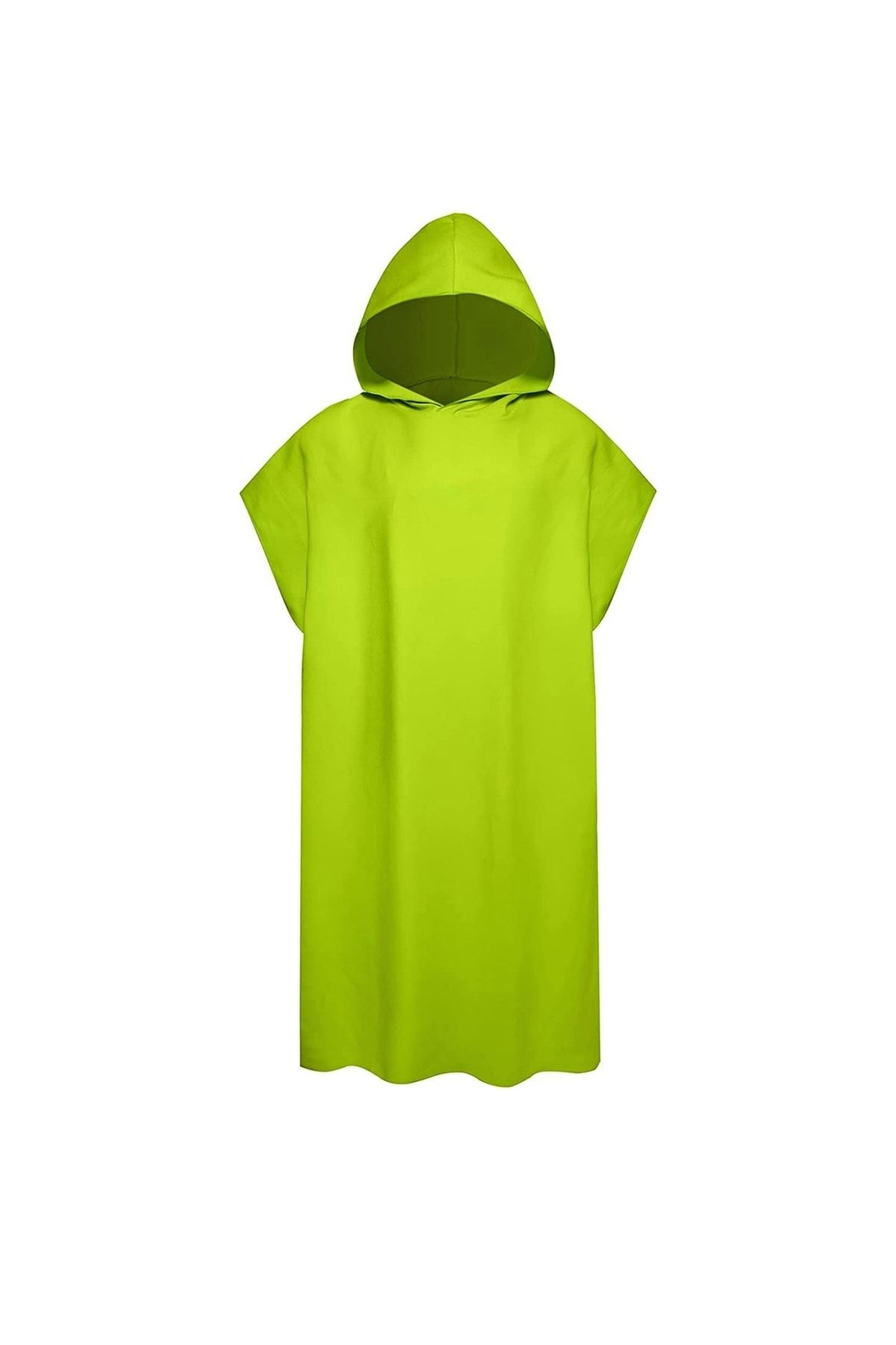 MORDRY Unisex Kapüşonlu Mikrofiber Surf Panço, Giyilebilir Havlu, Taşınabilir Kabin, Yeşil