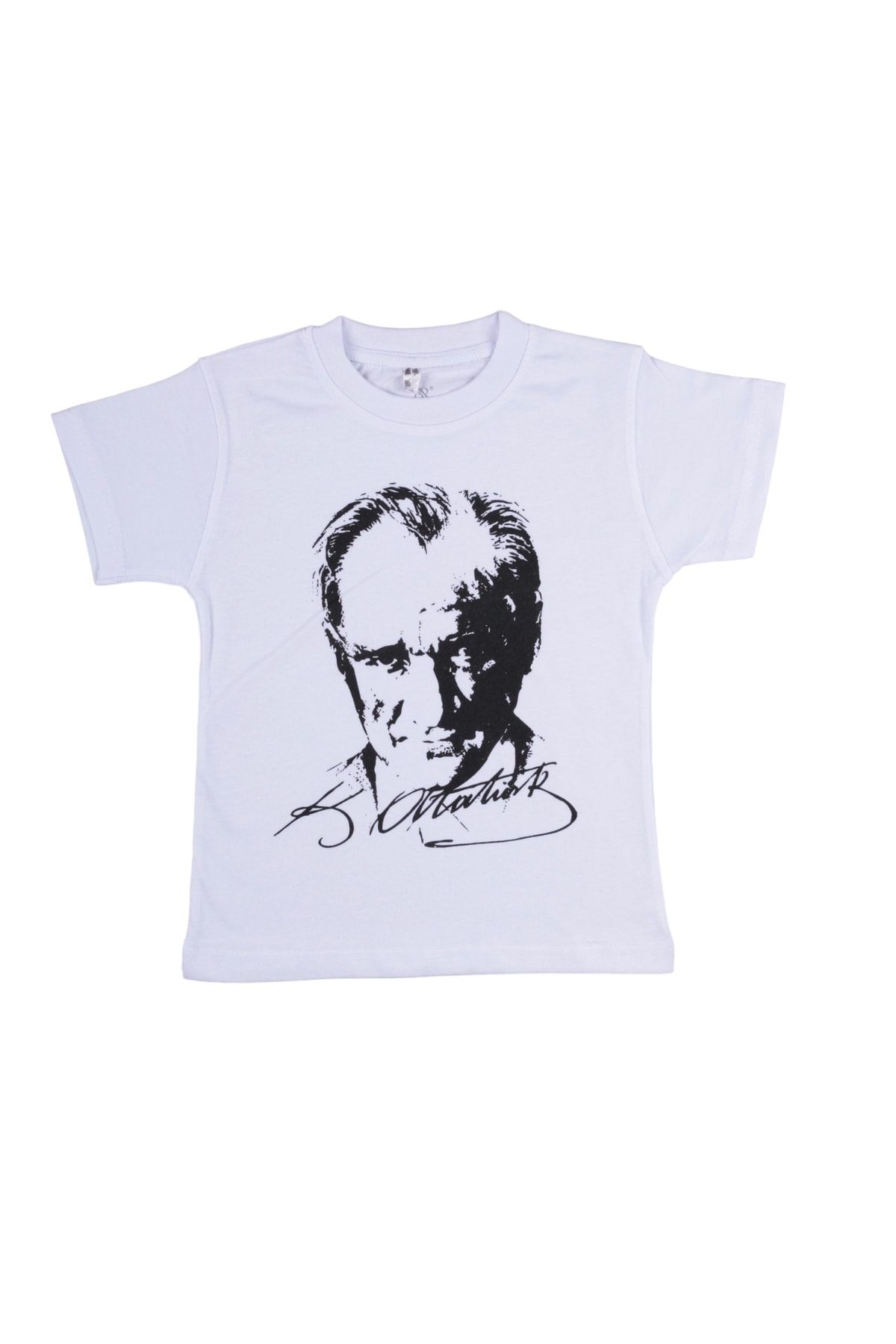 By Cwhr %100 Pamuk Atatürk Baskılı Çocuk Tişört 29 Ekim,23 Nisan Çocuk Beyaz Atatürk Tişörtü