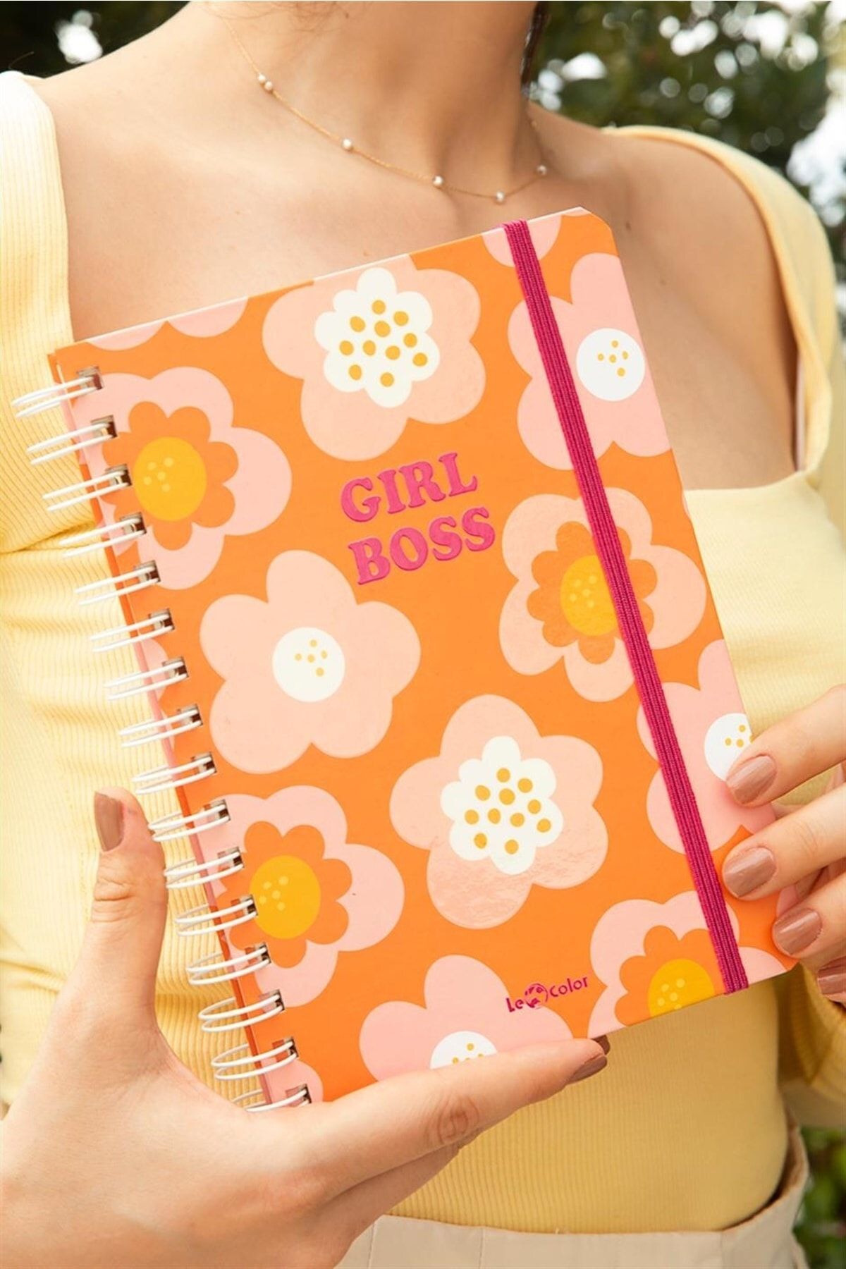 Le Color Tarihsiz Çizgili Defter Girl Boss A5